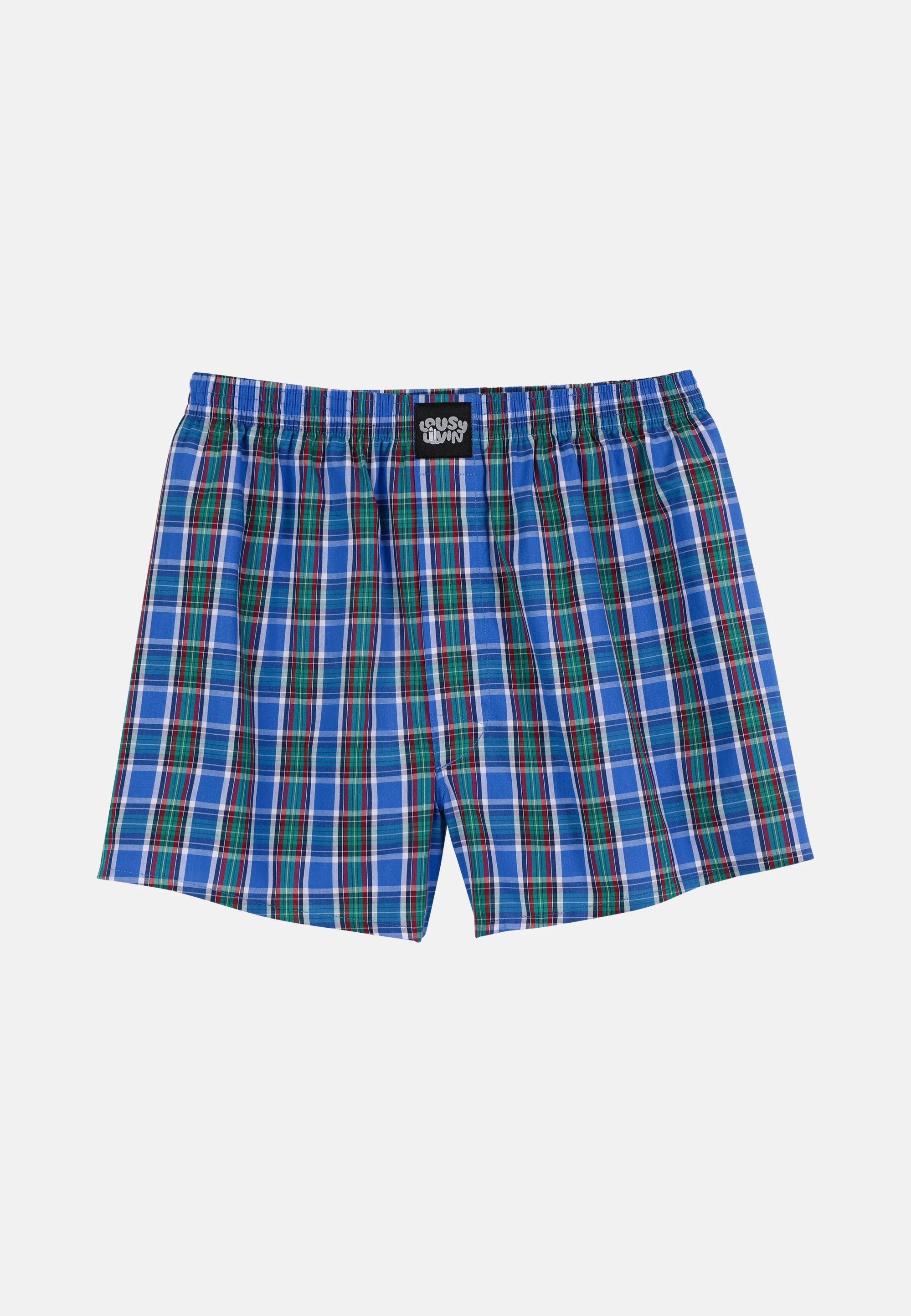Lousy Livin - Lousy Organic Check Filigrant Blue - Boxershorts | Men-Image