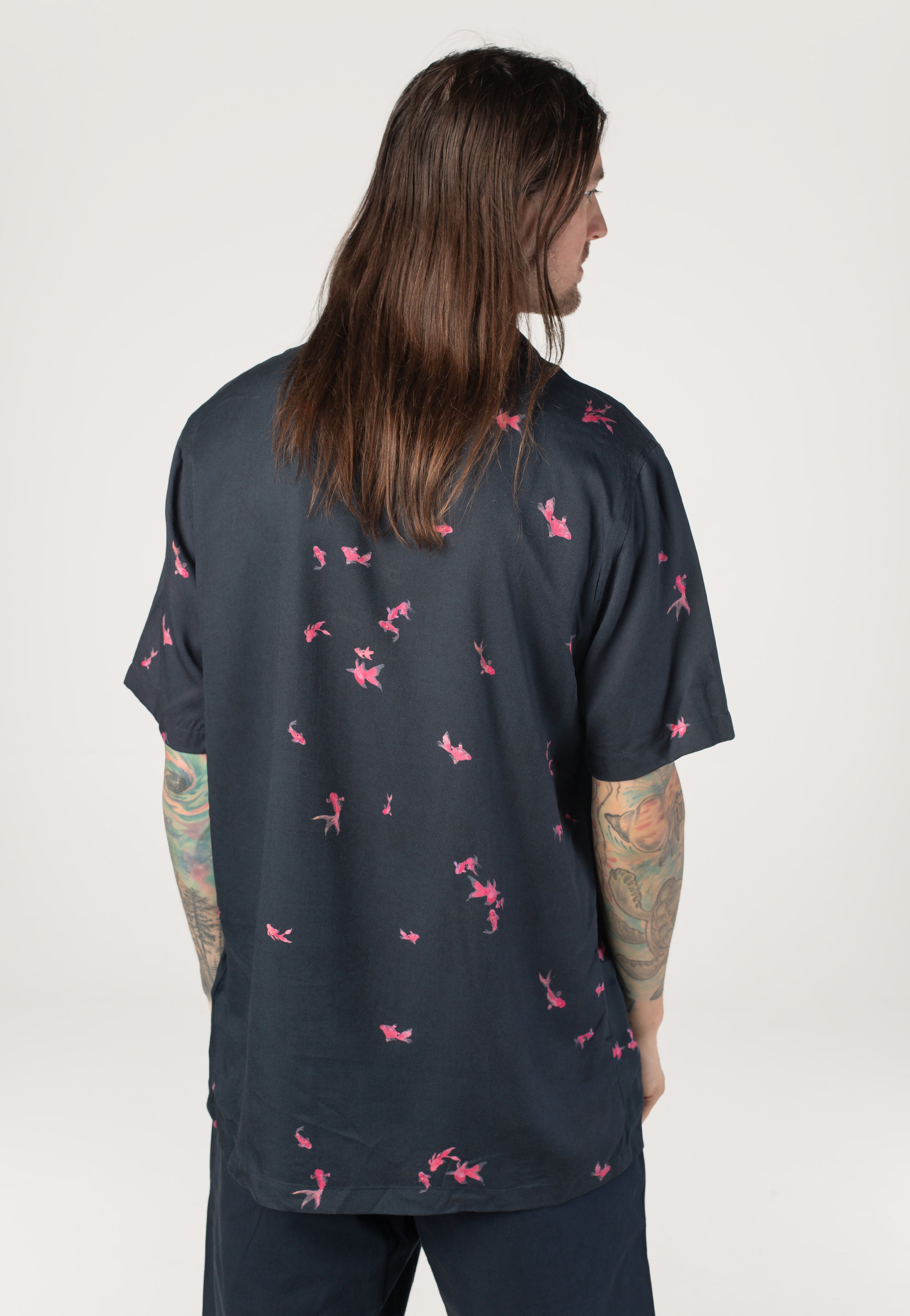 Lyle & Scott - Goldfish Resort Dark Navy/Hot Pink - Shirt | Men-Image