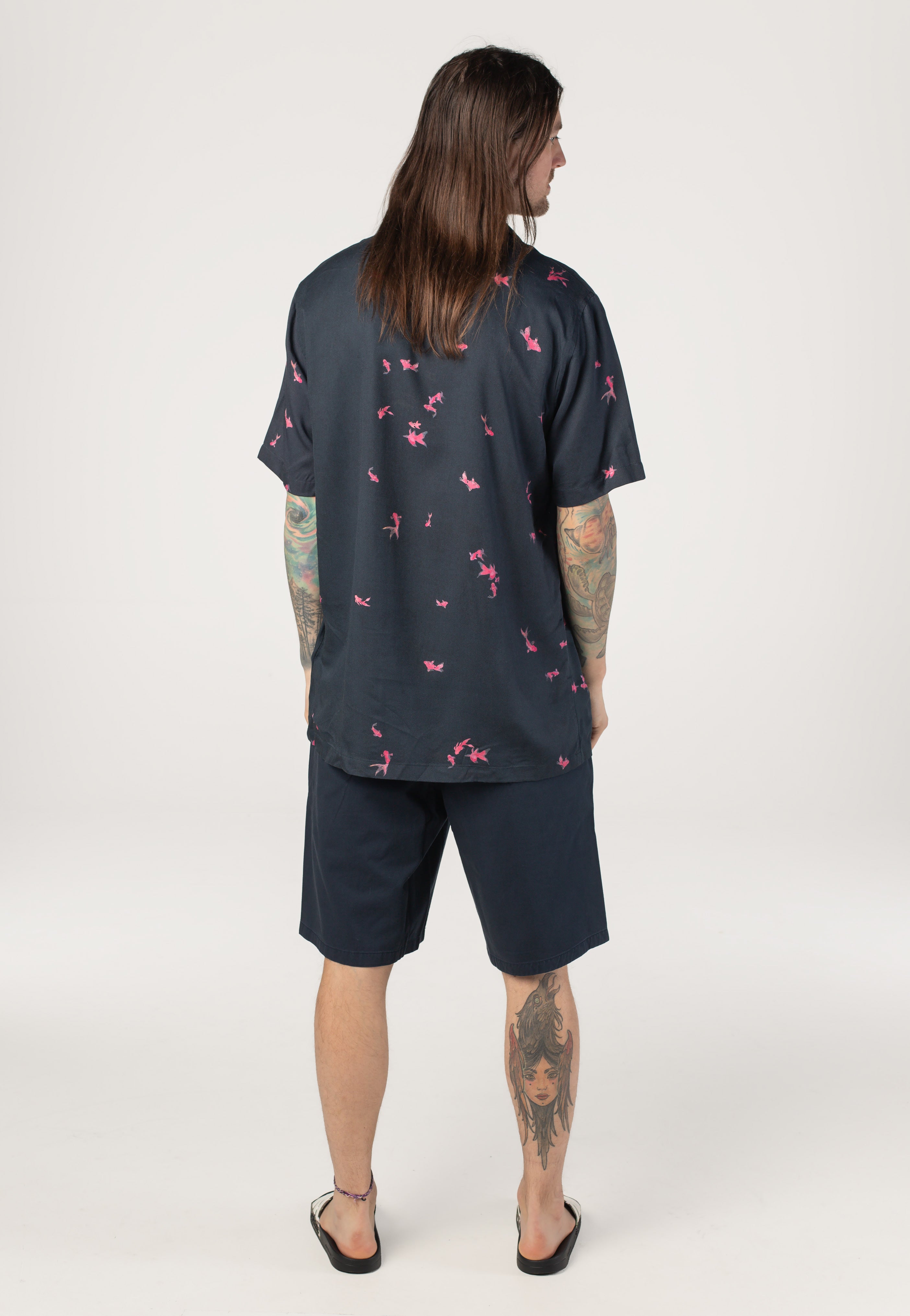 Lyle & Scott - Goldfish Resort Dark Navy/Hot Pink - Shirt | Men-Image