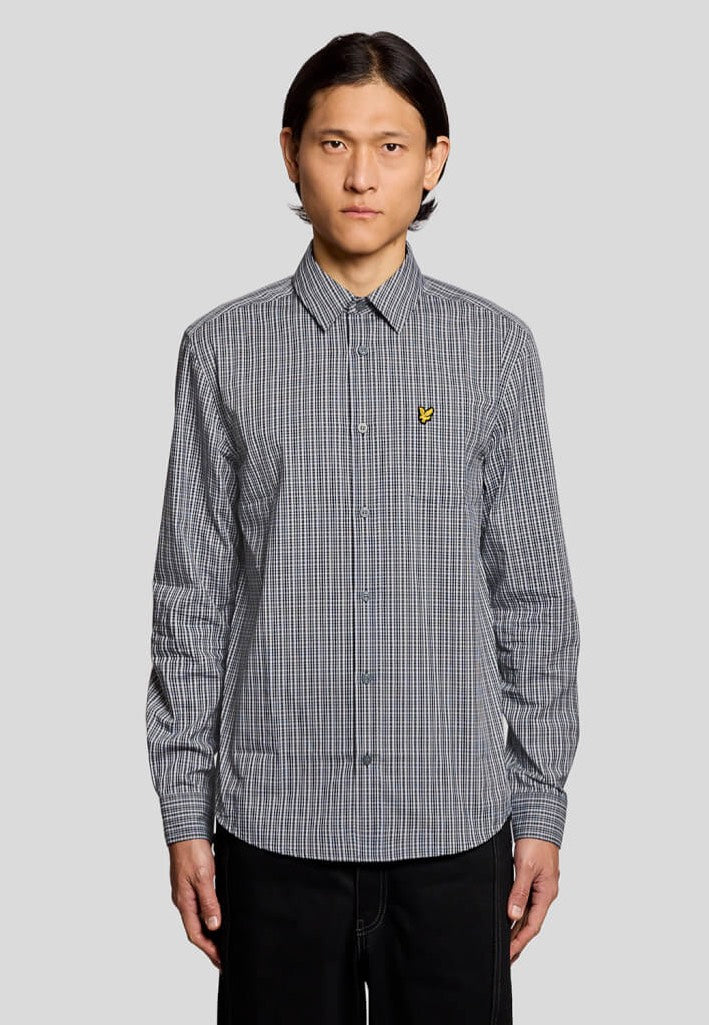 Lyle & Scott - Grid Check Dark Navy - Shirt | Men-Image