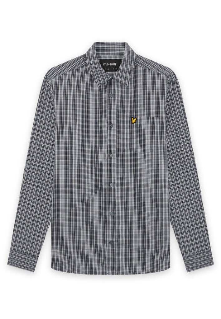 Lyle & Scott - Grid Check Dark Navy - Shirt | Men-Image