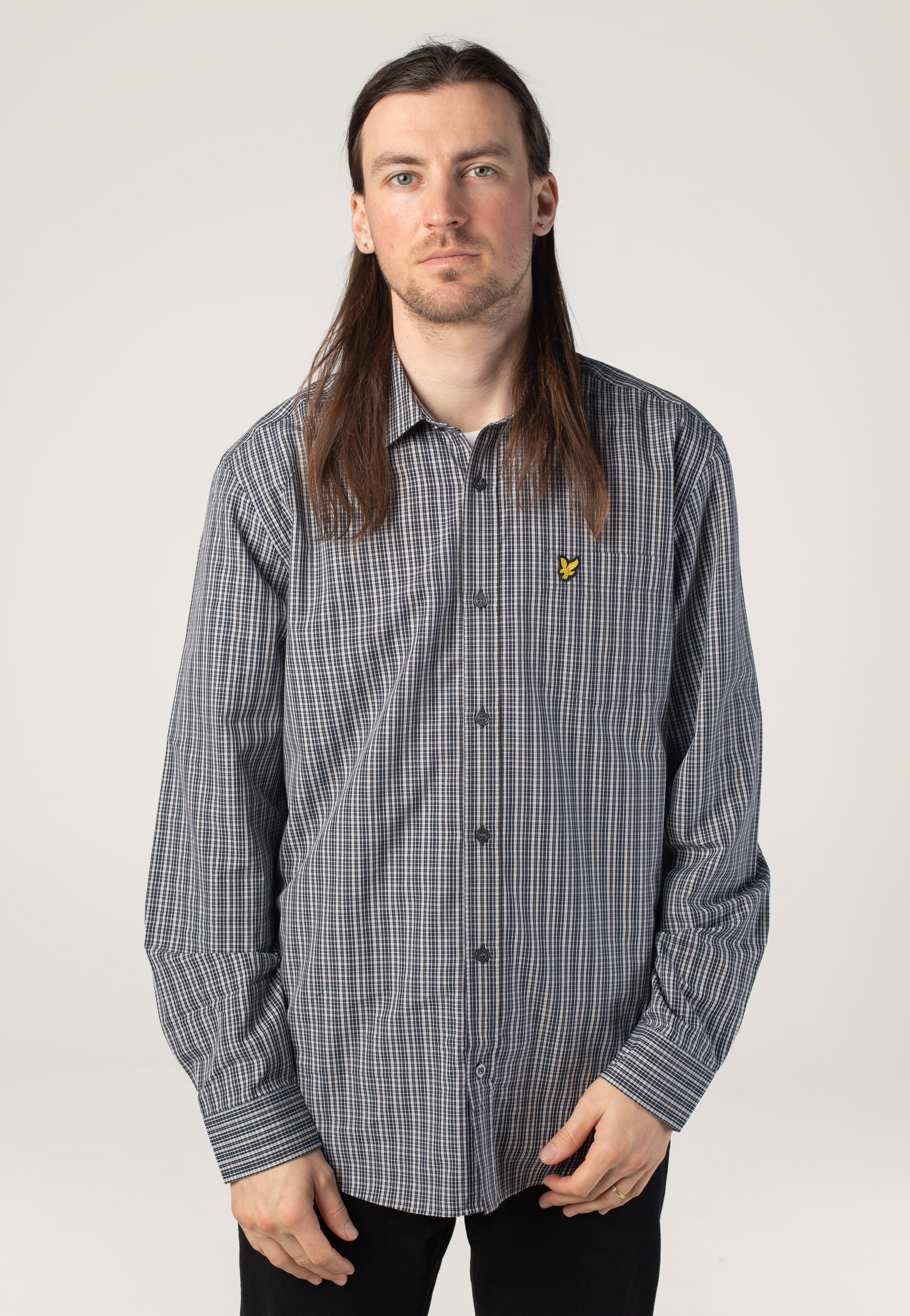 Lyle & Scott - Grid Check Dark Navy - Shirt | Men-Image