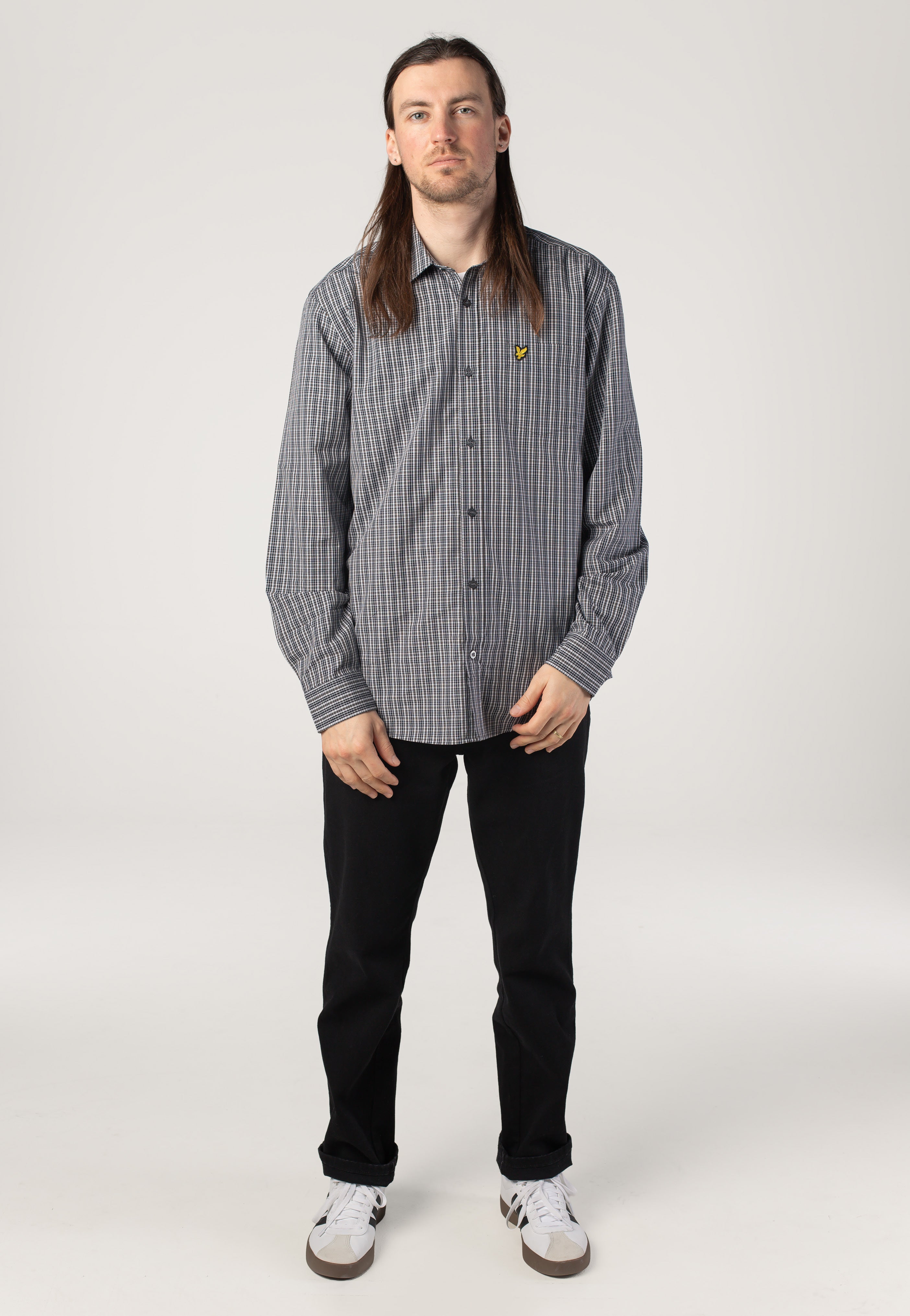 Lyle & Scott - Grid Check Dark Navy - Shirt | Men-Image