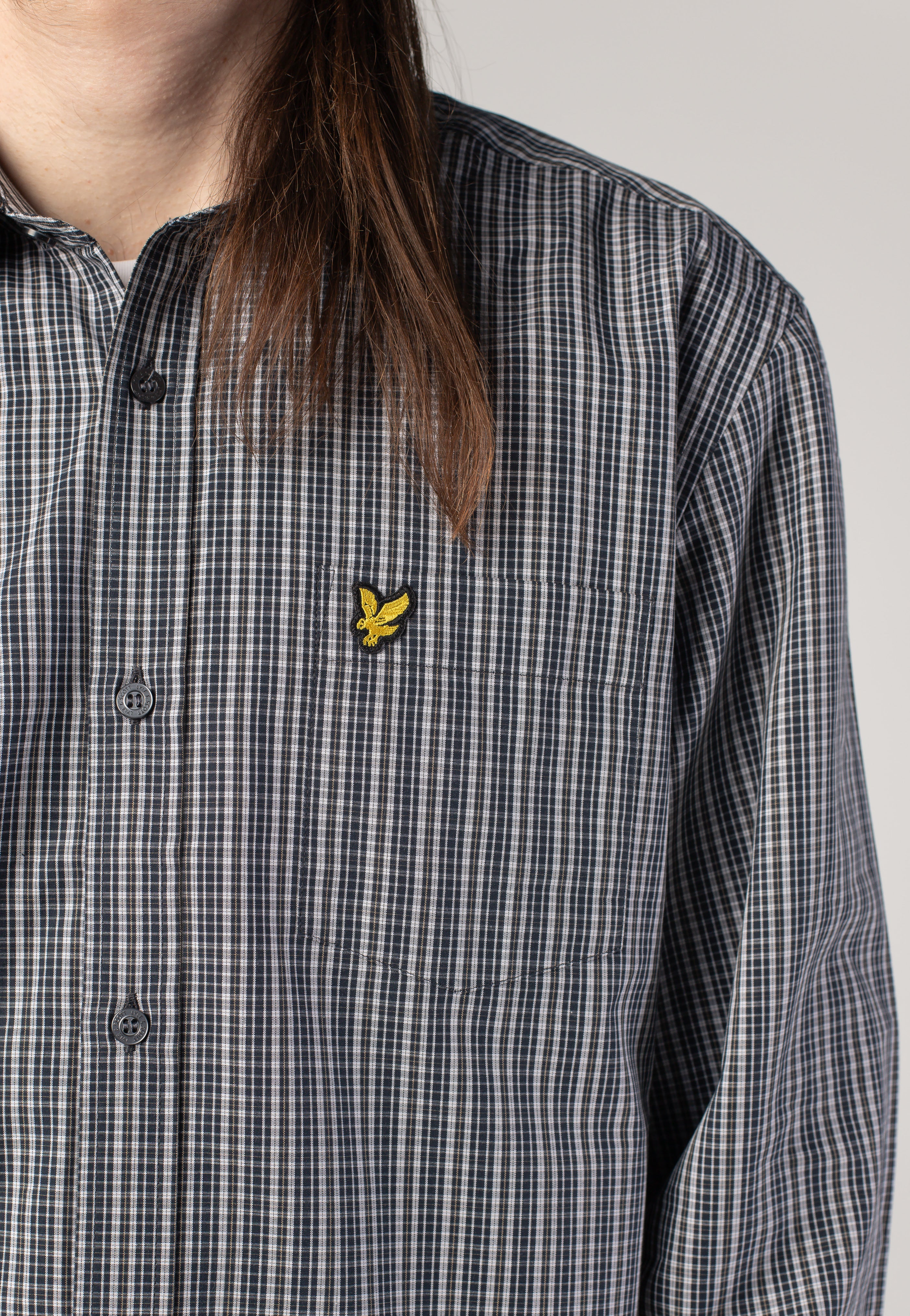 Lyle & Scott - Grid Check Dark Navy - Shirt | Men-Image