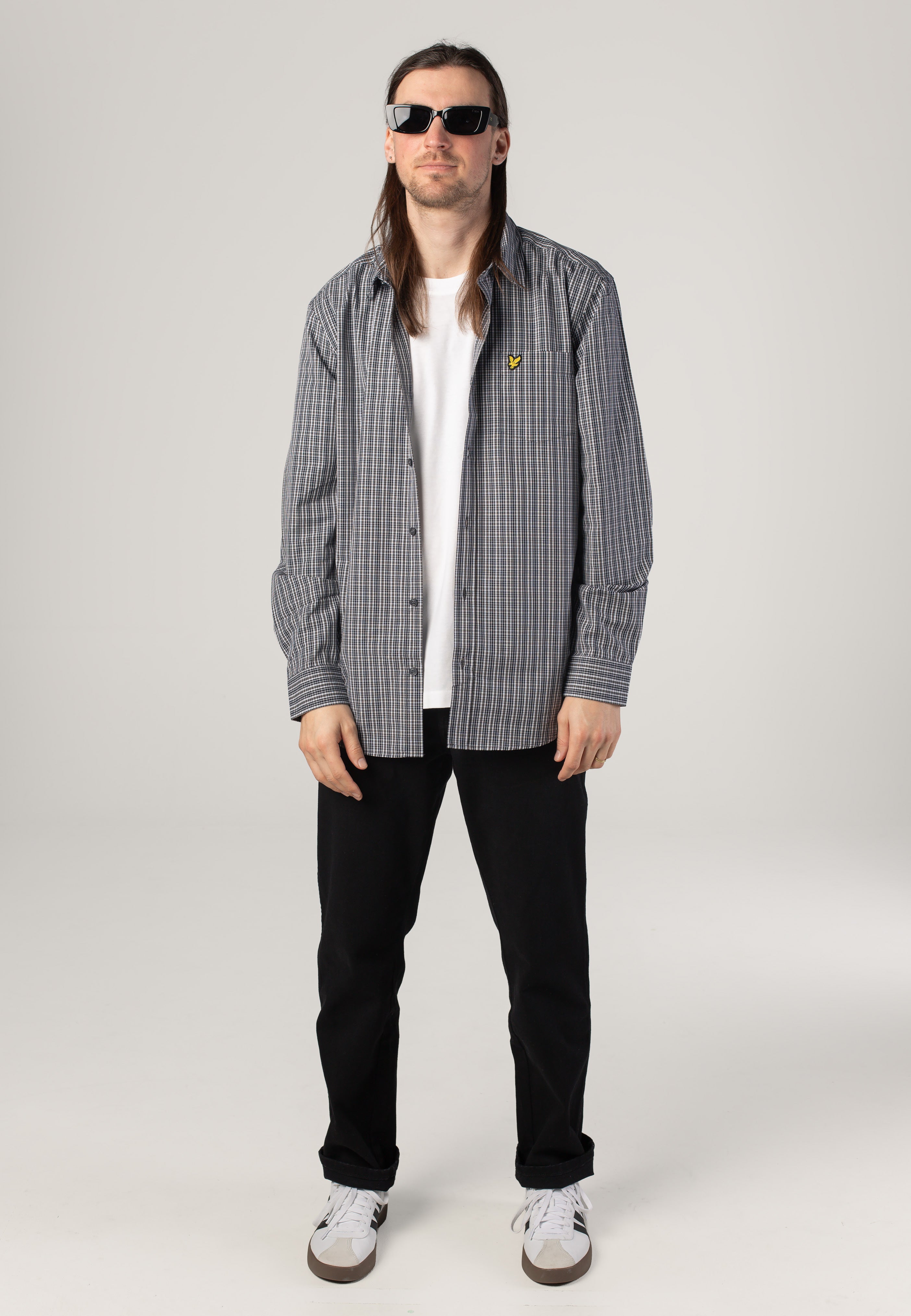 Lyle & Scott - Grid Check Dark Navy - Shirt | Men-Image