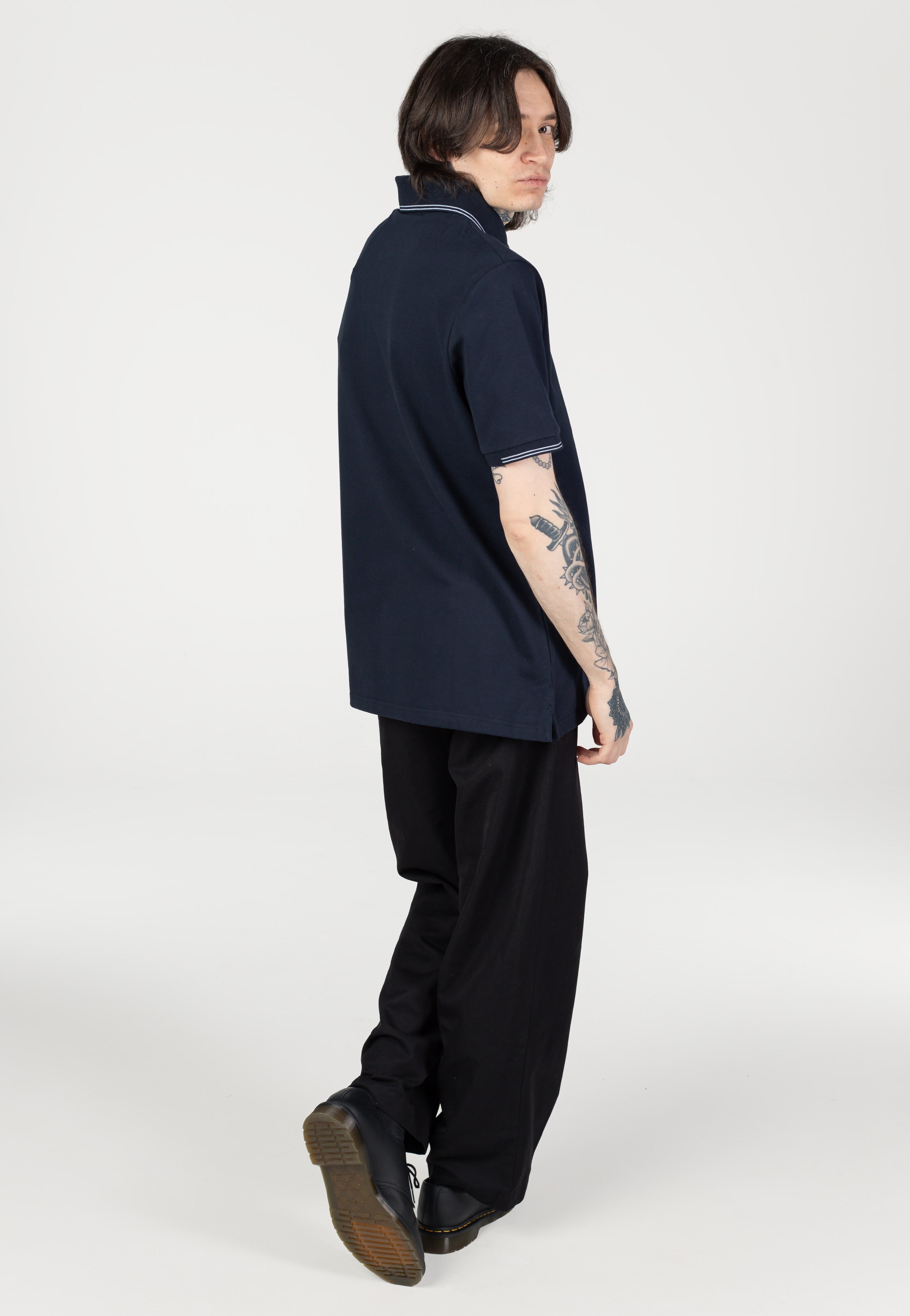 Lyle & Scott - Tartan Collar Jet Black - Polo | Men-Image