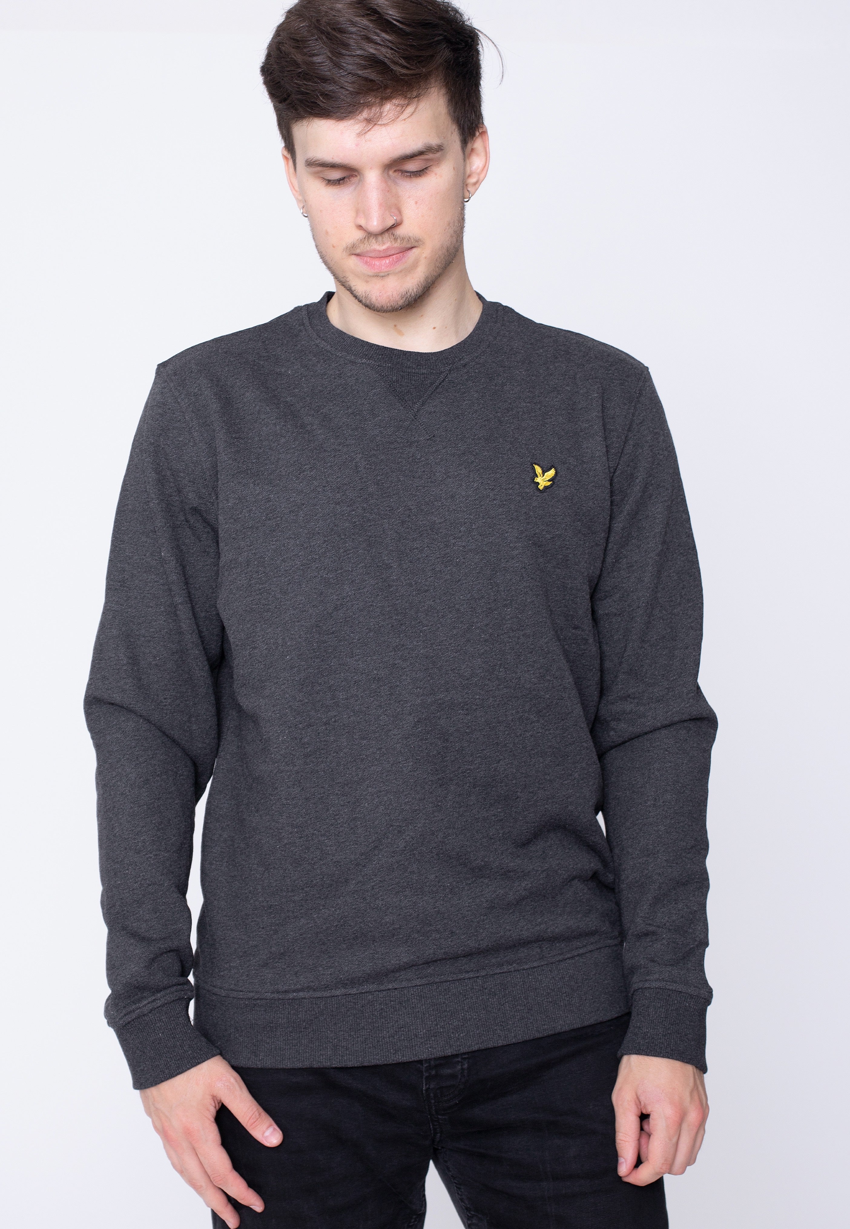 Lyle & Scott - Crew Neck Charcoal Marl - Sweater | Men-Image