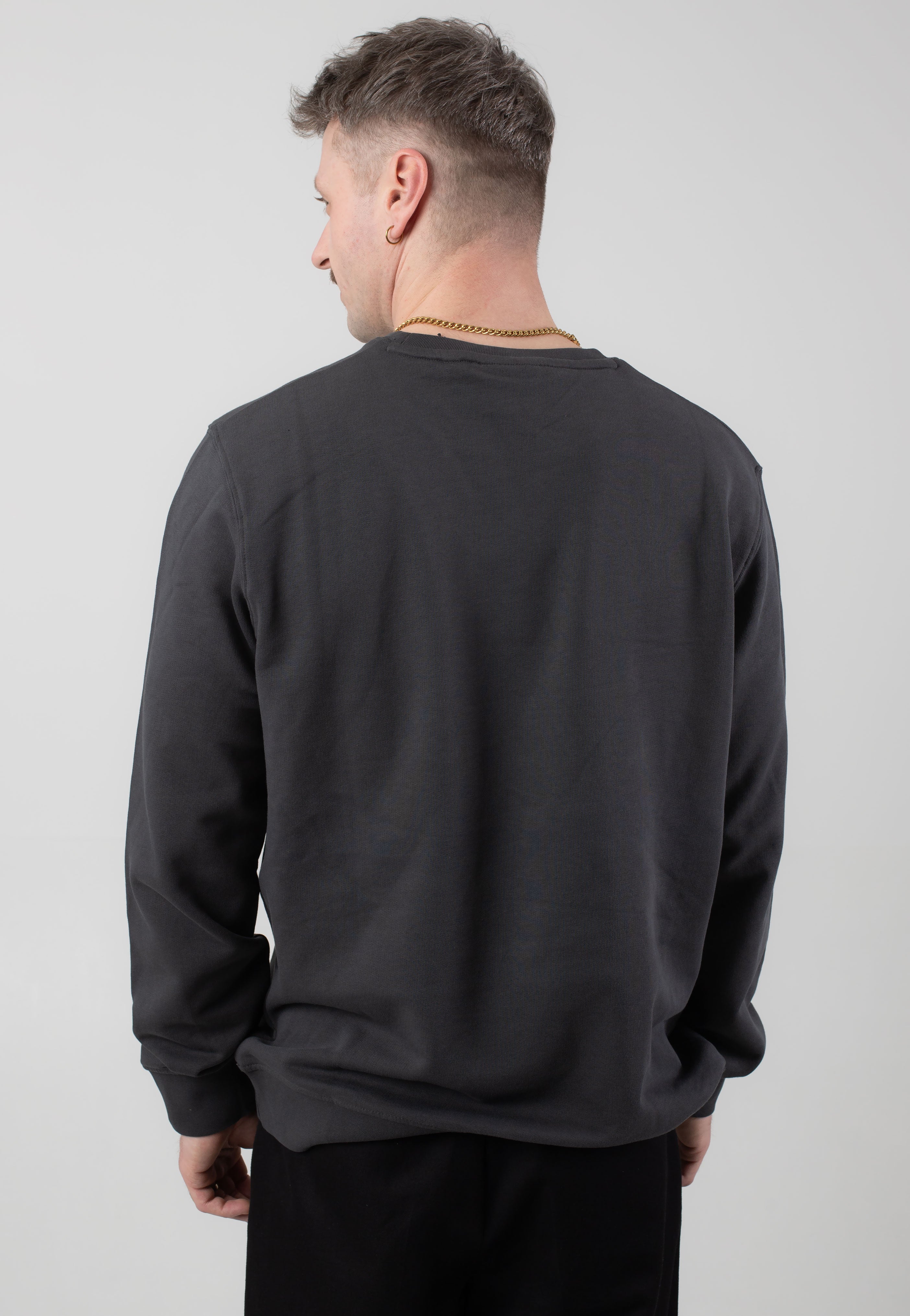 Lyle & Scott - Superfine Crew Neck Gunmetal - Sweater | Men-Image