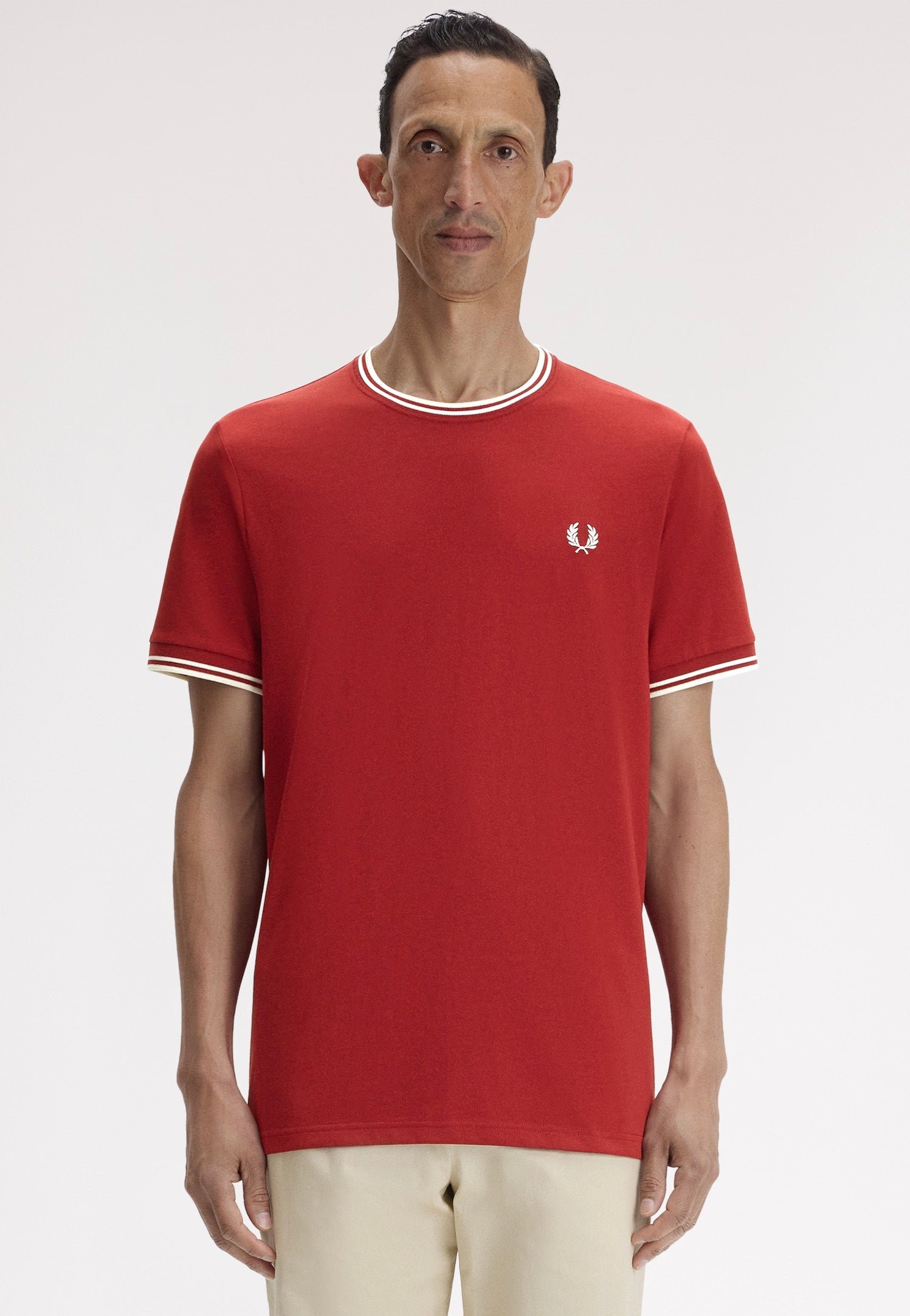 Fred Perry - Twin Tipped Burnt Red/Snow White - T-Shirt | Men-Image