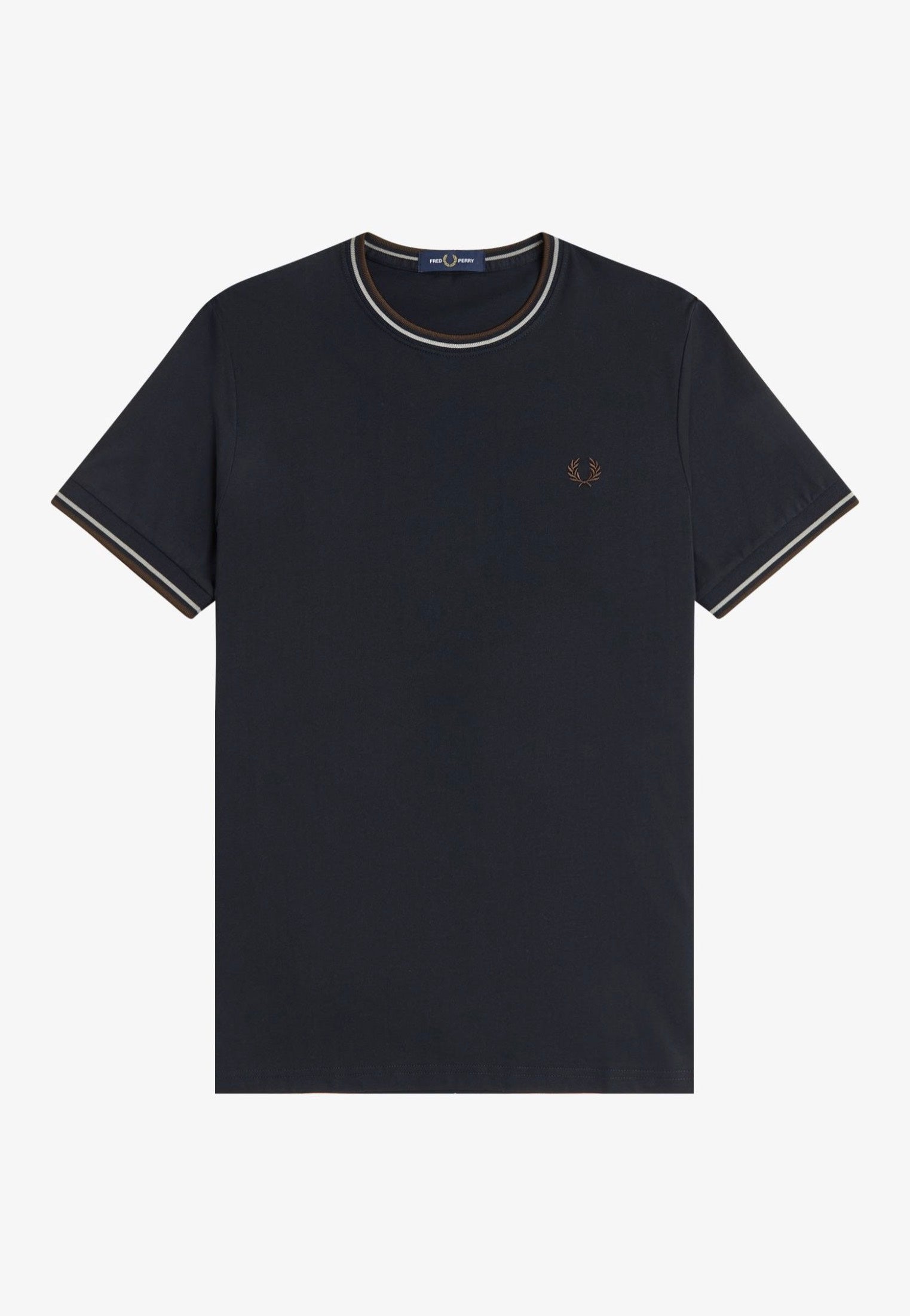 Fred Perry - Twin Tipped Navy/Warm Oat/Burnt Tobacco - T-Shirt | Men-Image