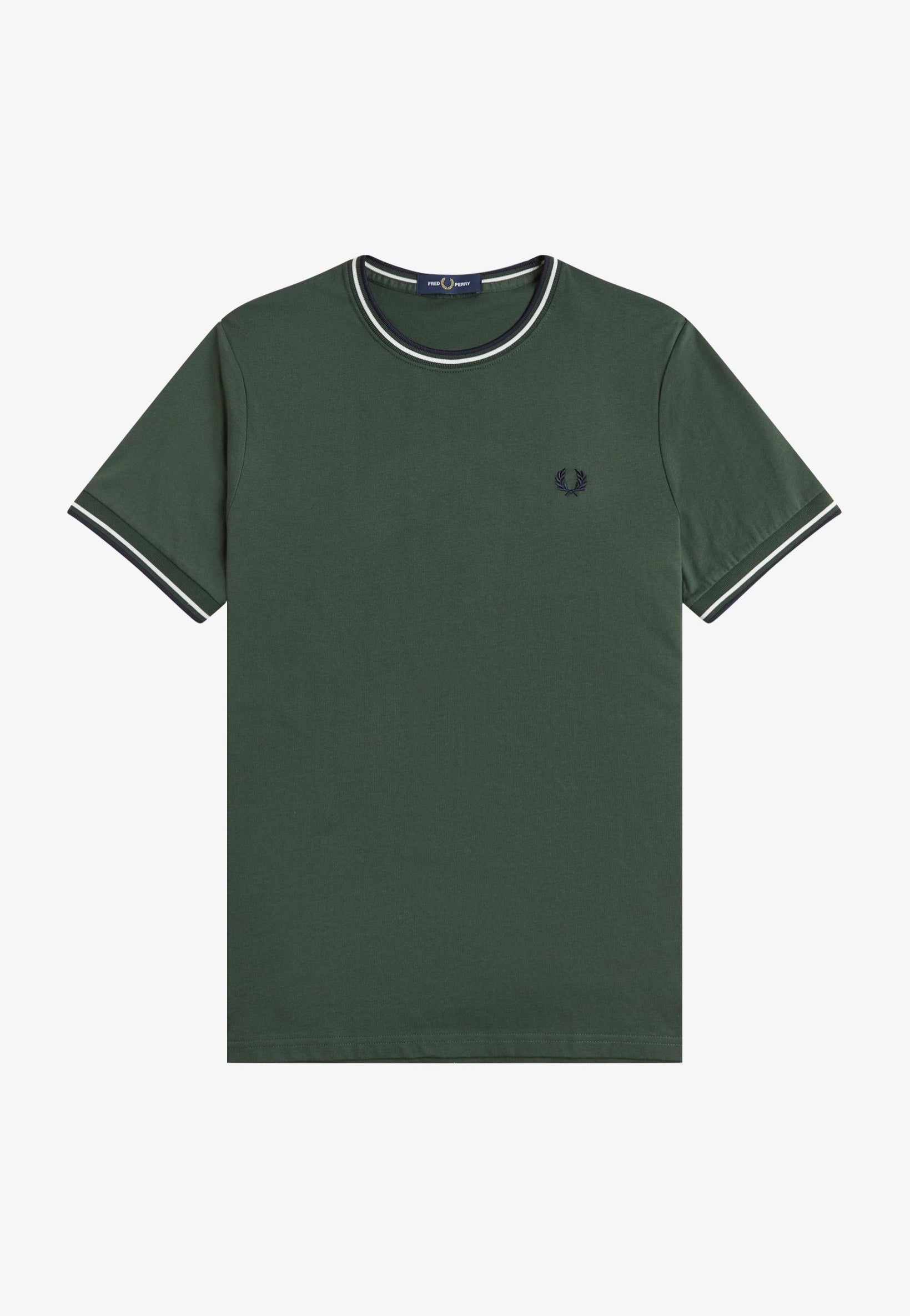 Fred Perry - Twin Tipped Court Green/Snow White/Navy - T-Shirt | Men-Image