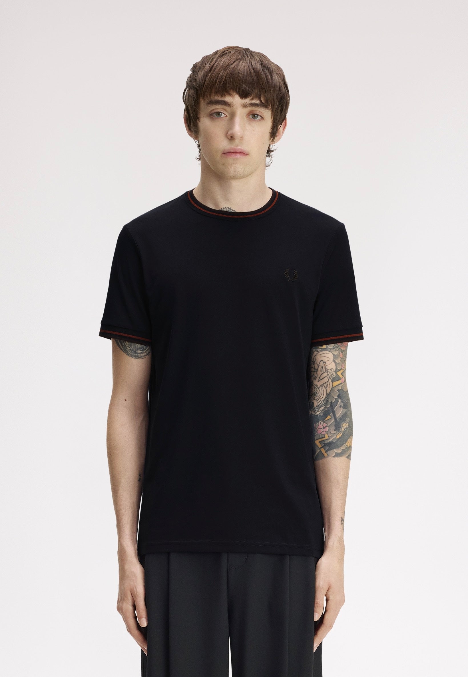 Fred Perry - Twin Tipped Navy/Brandy/Rich Brown - T-Shirt | Men-Image