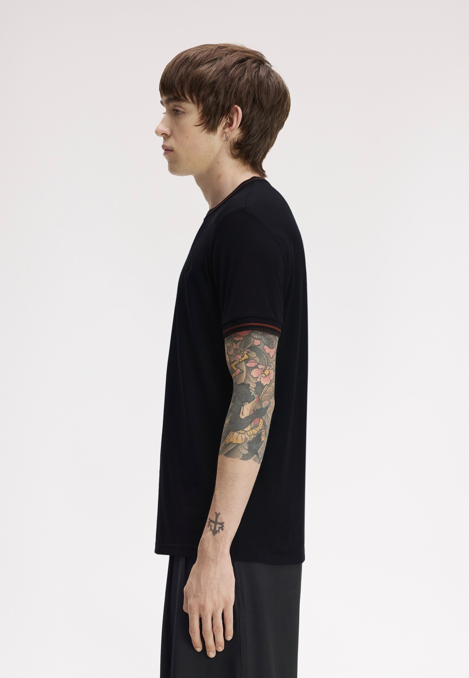 Fred Perry - Twin Tipped Navy/Brandy/Rich Brown - T-Shirt | Men-Image