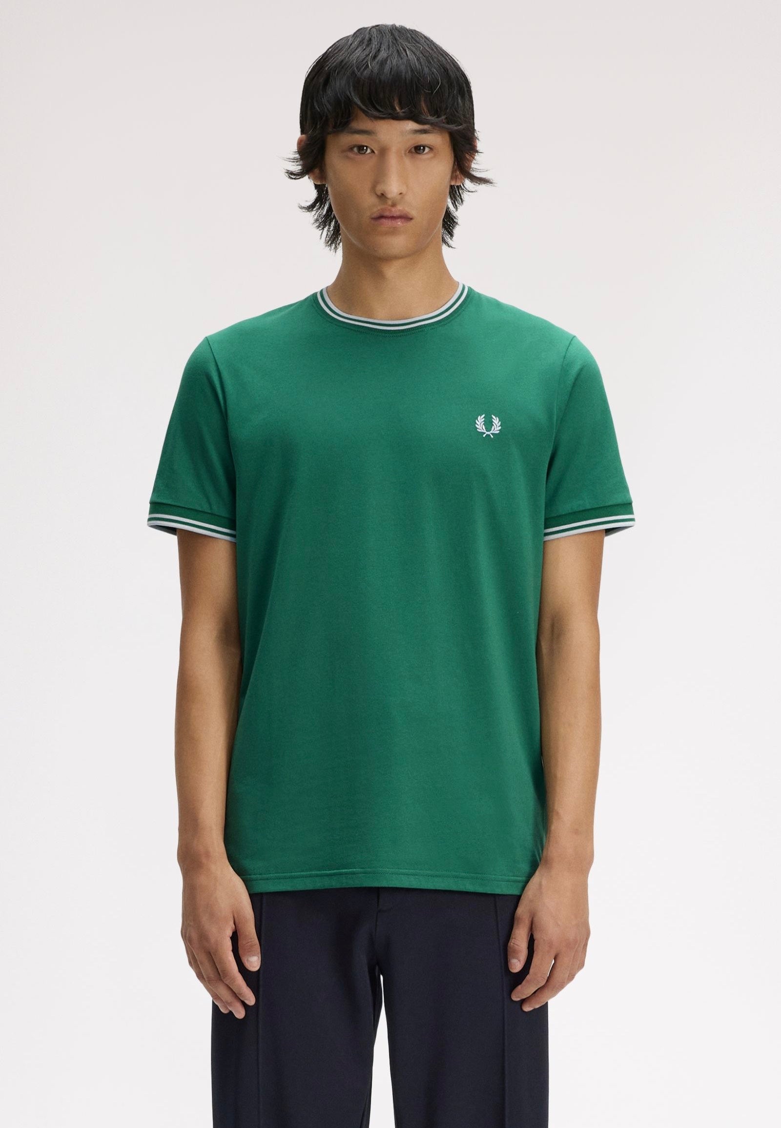 Fred Perry - Twin Tipped Sport Green/Light Ice/Light Ice - T-Shirt | Men-Image