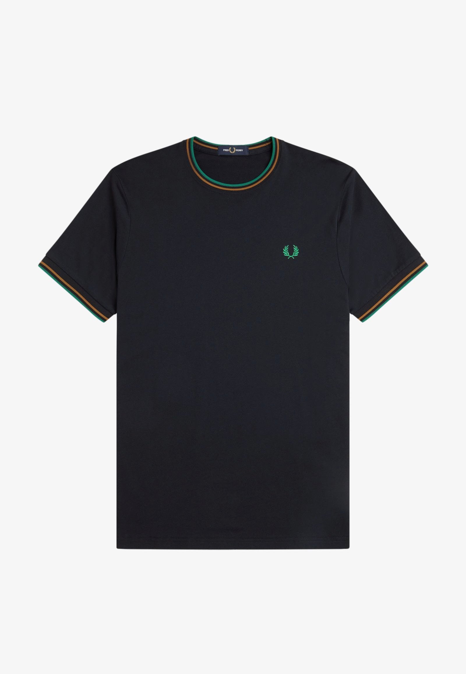 Fred Perry - Twin Tipped Navy/Dark Caramel/Sport Green - T-Shirt | Men-Image