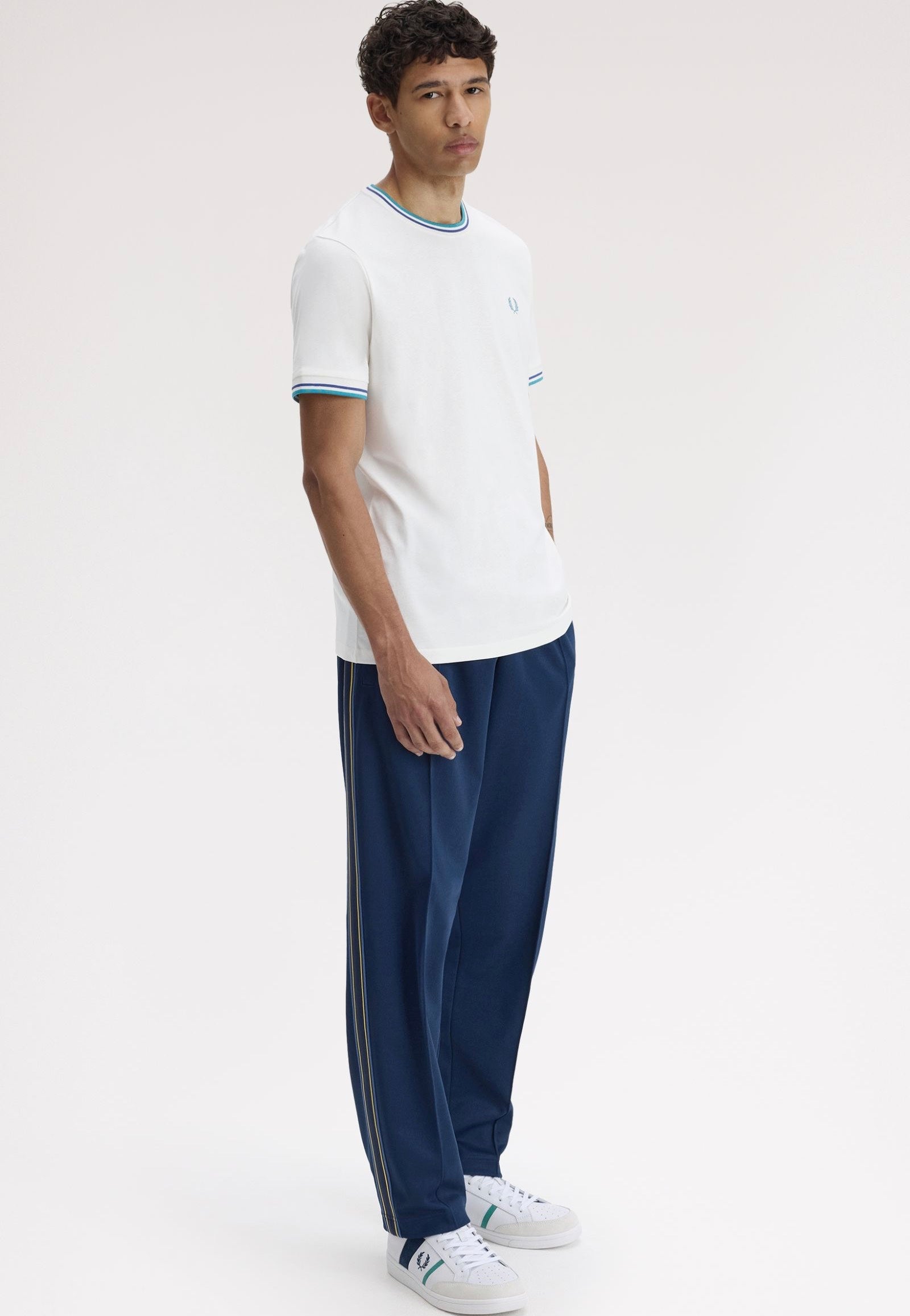 Fred Perry - Twin Tipped Snow White/Deep Mint/Soho Eclipse - T-Shirt | Men-Image