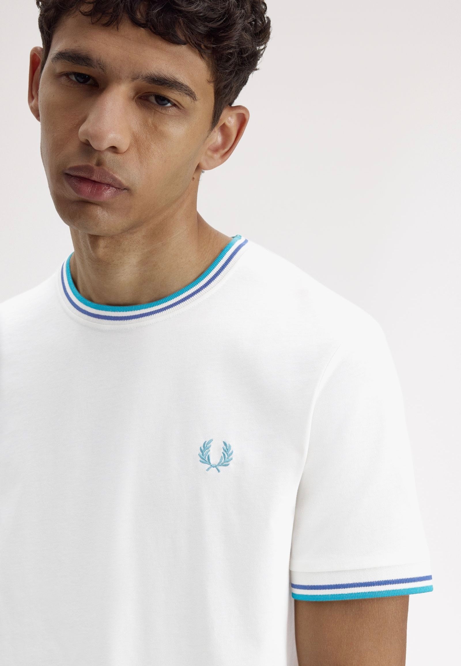 Fred Perry - Twin Tipped Snow White/Deep Mint/Soho Eclipse - T-Shirt | Men-Image
