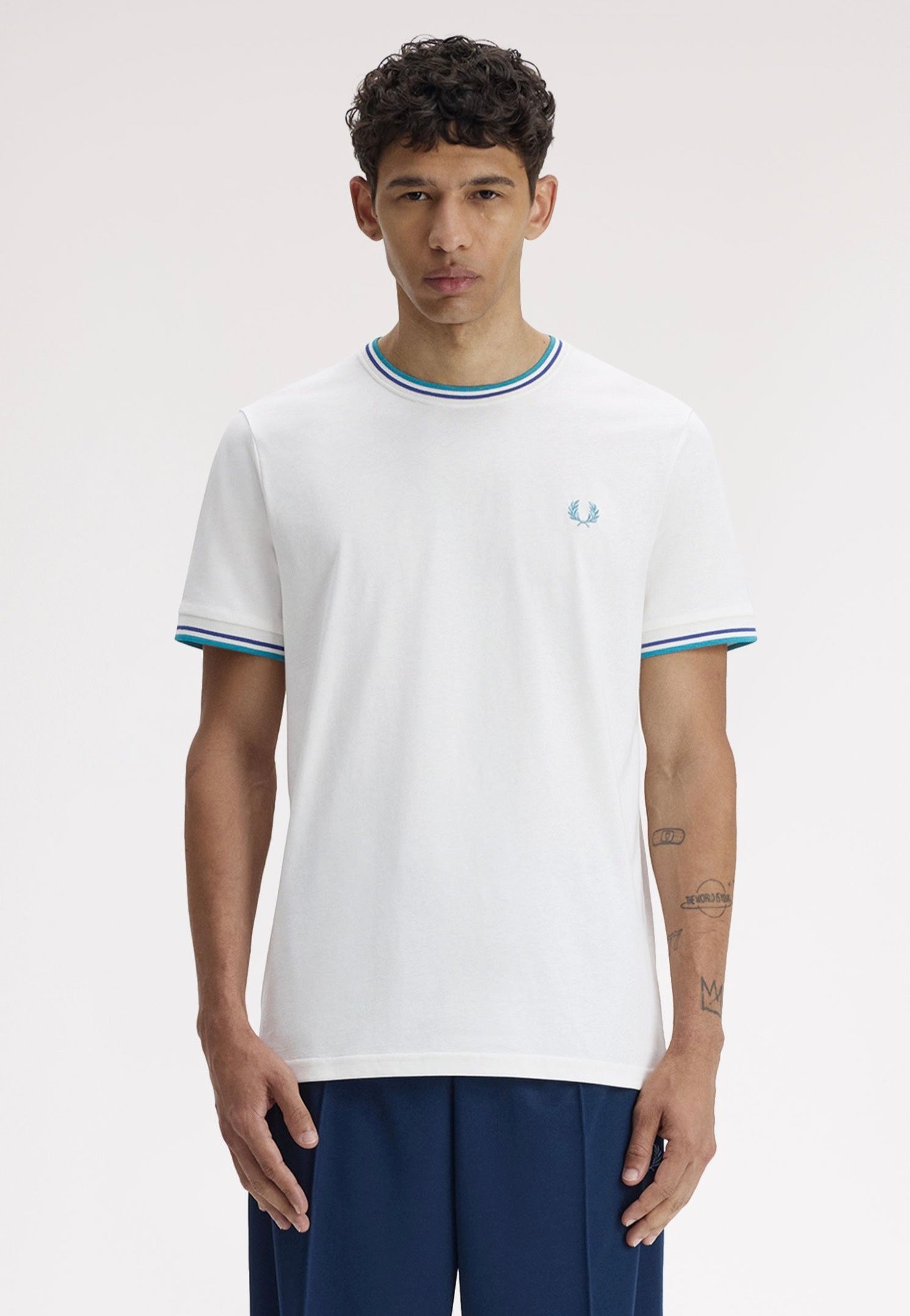 Fred Perry - Twin Tipped Snow White/Deep Mint/Soho Eclipse - T-Shirt | Men-Image