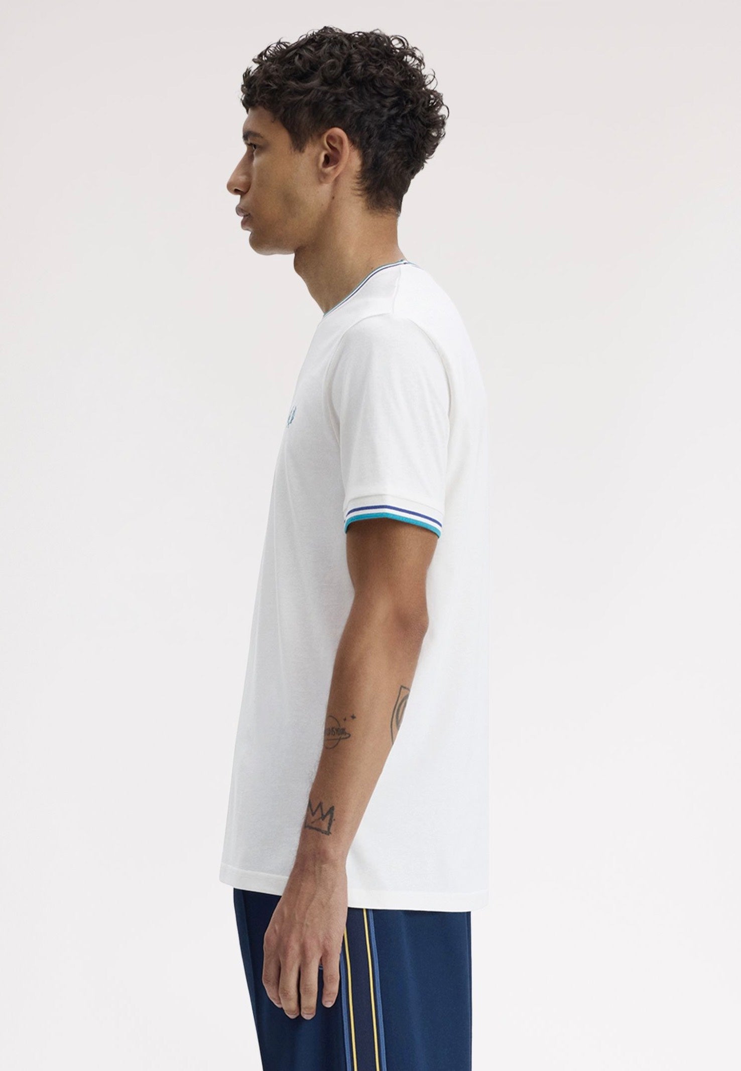Fred Perry - Twin Tipped Snow White/Deep Mint/Soho Eclipse - T-Shirt | Men-Image