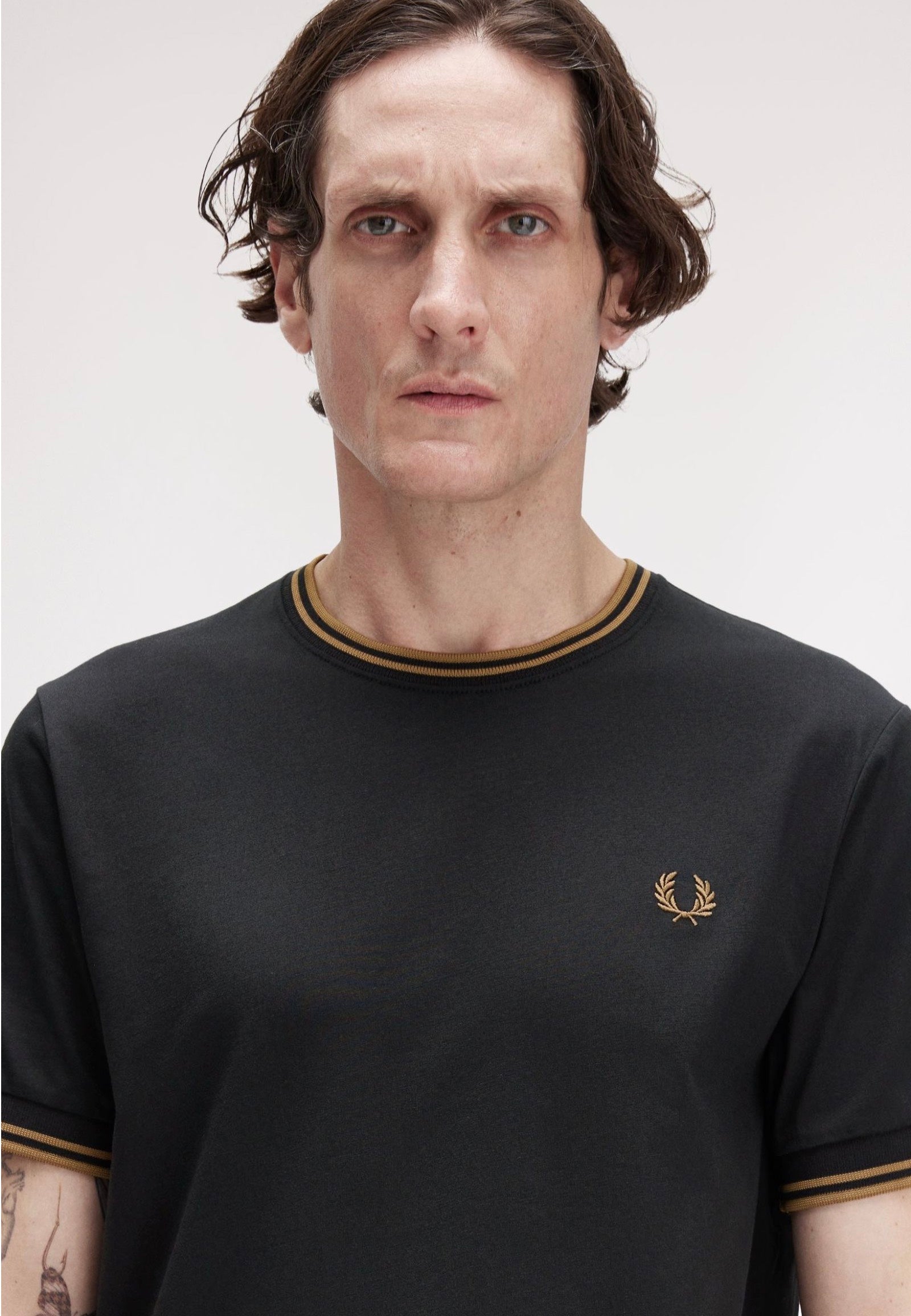 Fred Perry - Twin Tipped Black/Shadedstone - T-Shirt | Impericon