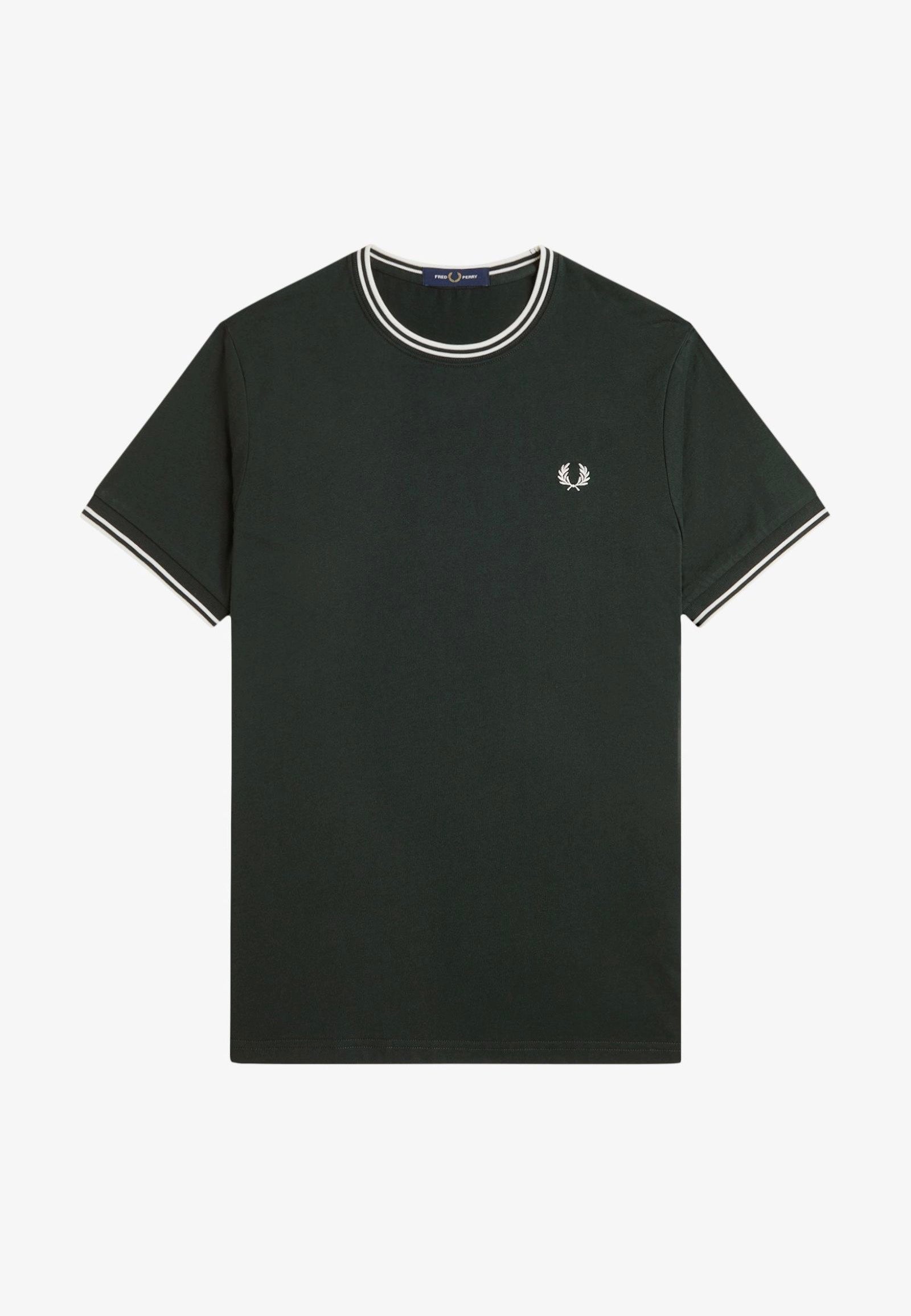 Fred Perry - Twin Tipped Nightgreen/Snow White - T-Shirt | Men-Image