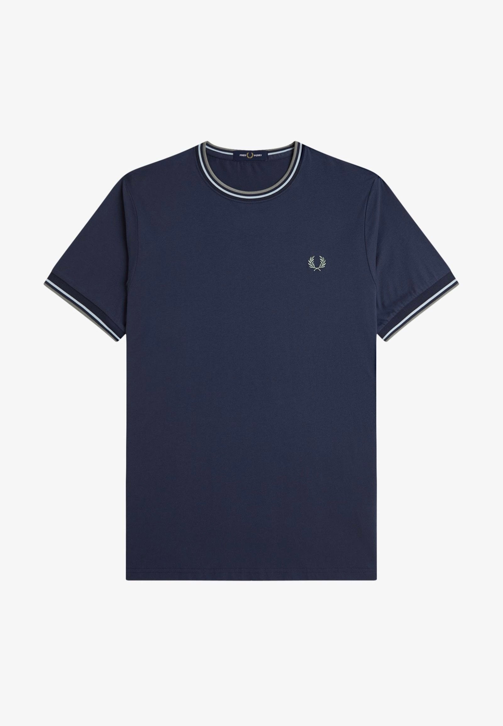 Fred Perry - Twin Tipped Dark Airforce/Light Ice/Bayleaf - T-Shirt | Men-Image