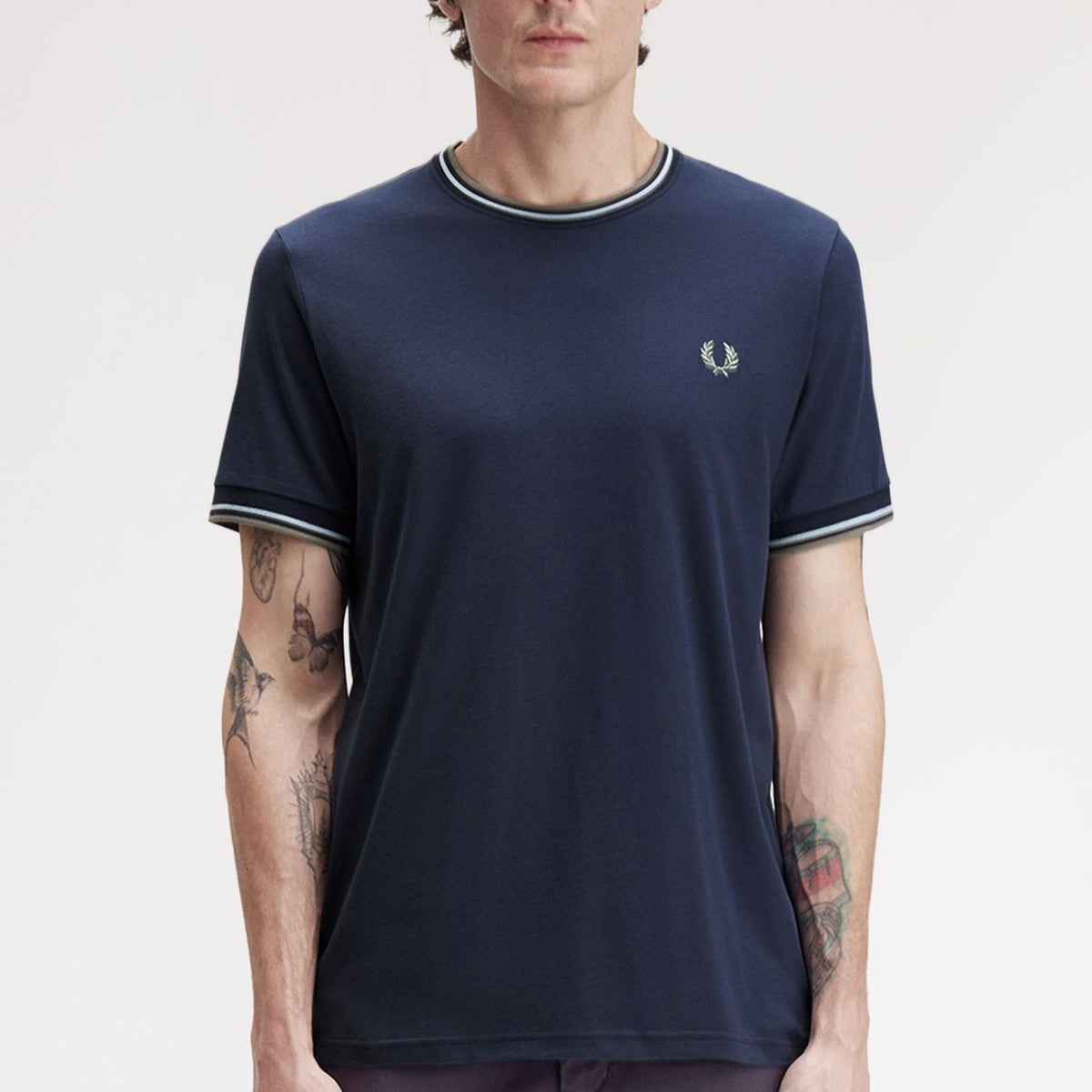 Fred Perry - Twin Tipped Dark Airforce/Light Ice/Bayleaf - T