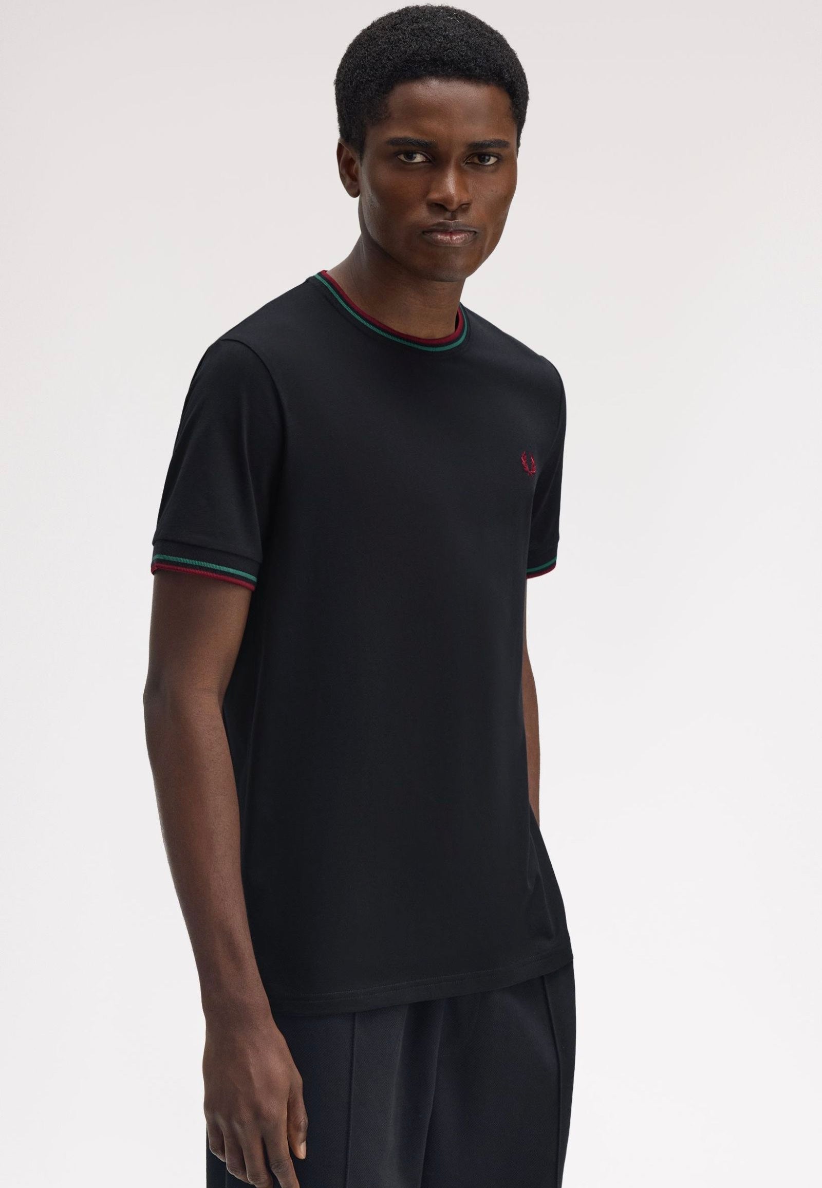 Fred Perry - Twin Tipped Navy/Sportgrey/Burnt Red - T-Shirt