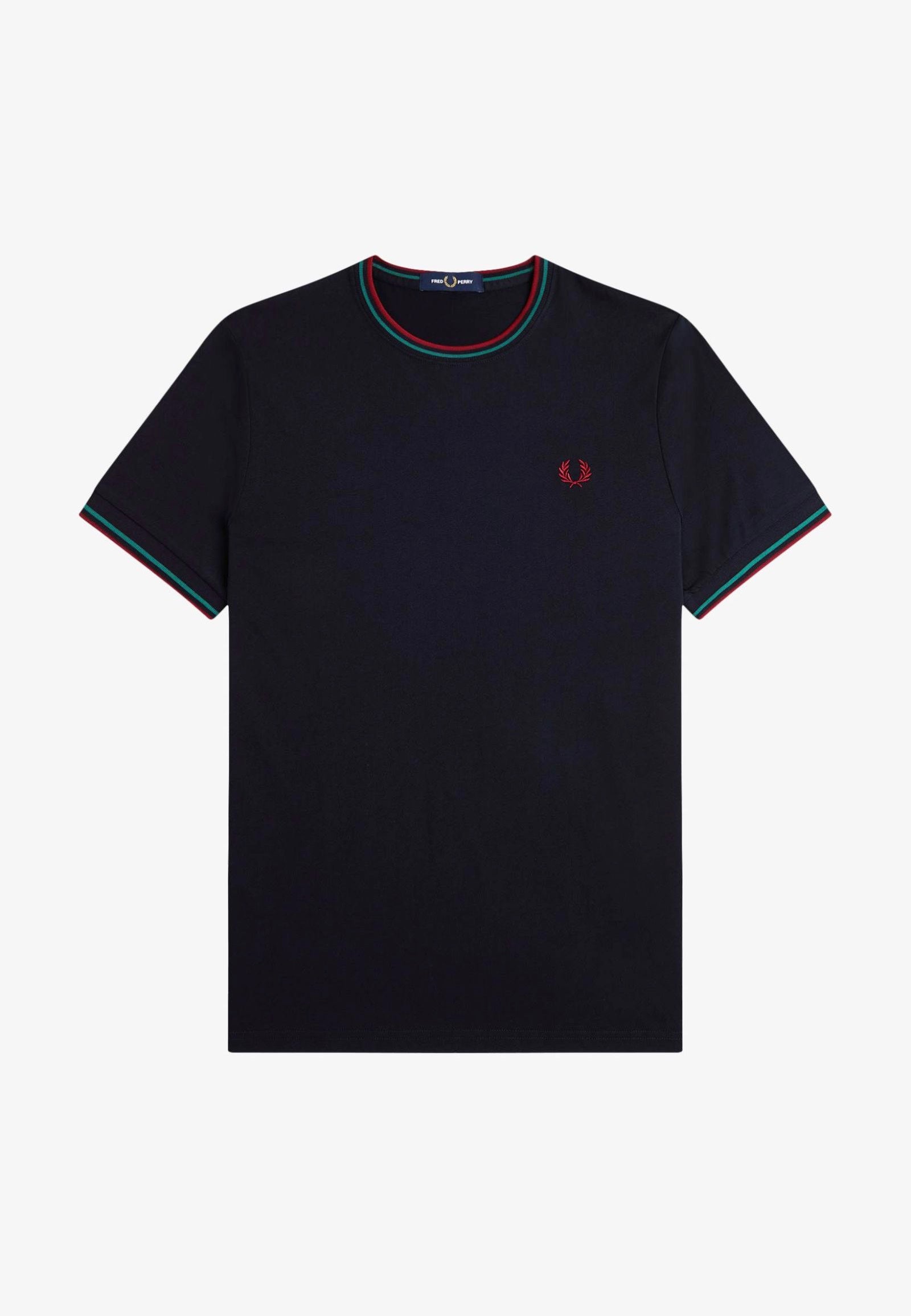 Fred Perry - Twin Tipped Navy/Sportgrey/Burnt Red - T-Shirt | Men-Image