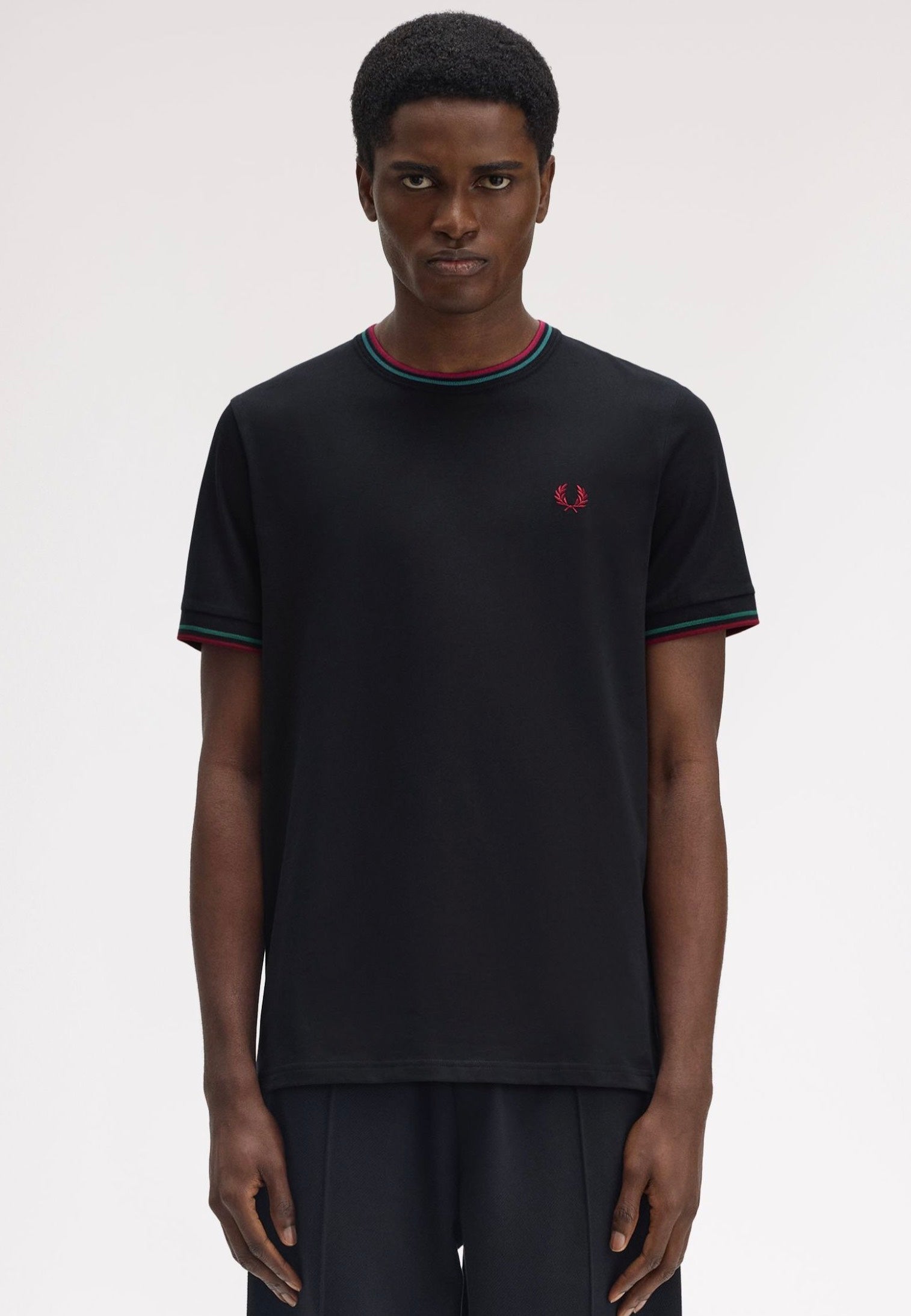 Fred Perry - Twin Tipped Navy/Sportgrey/Burnt Red - T-Shirt | Men-Image