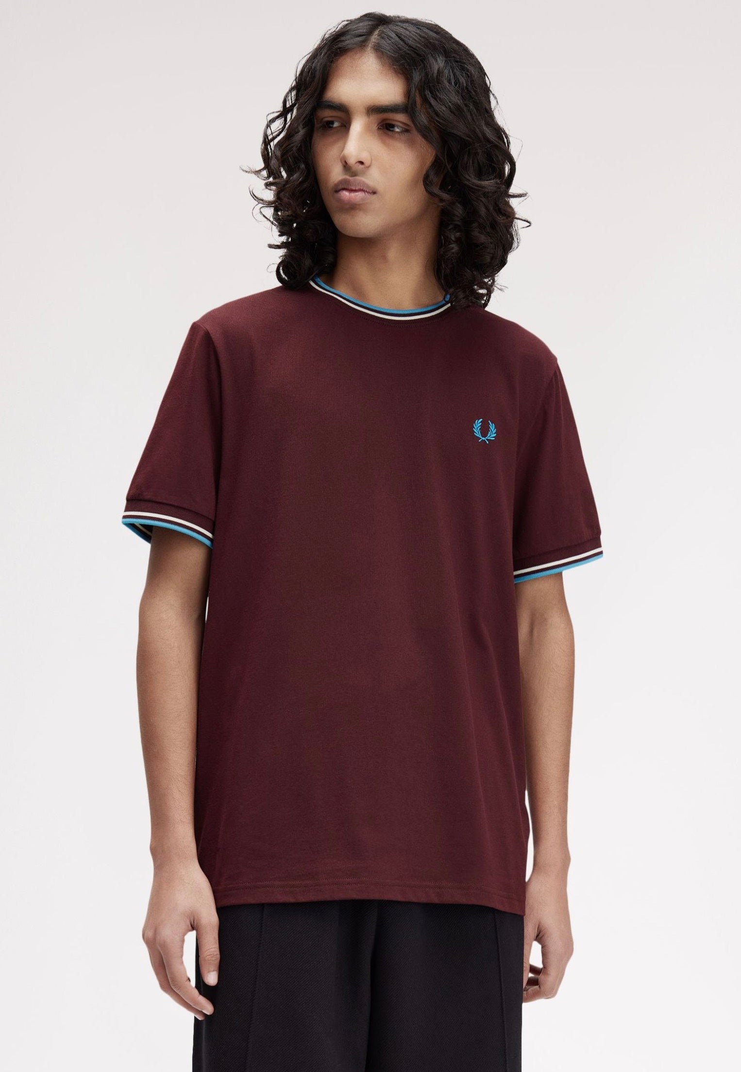 Fred Perry - Twin Tipped Oxblood/Ecru/Court Blue - T-Shirt