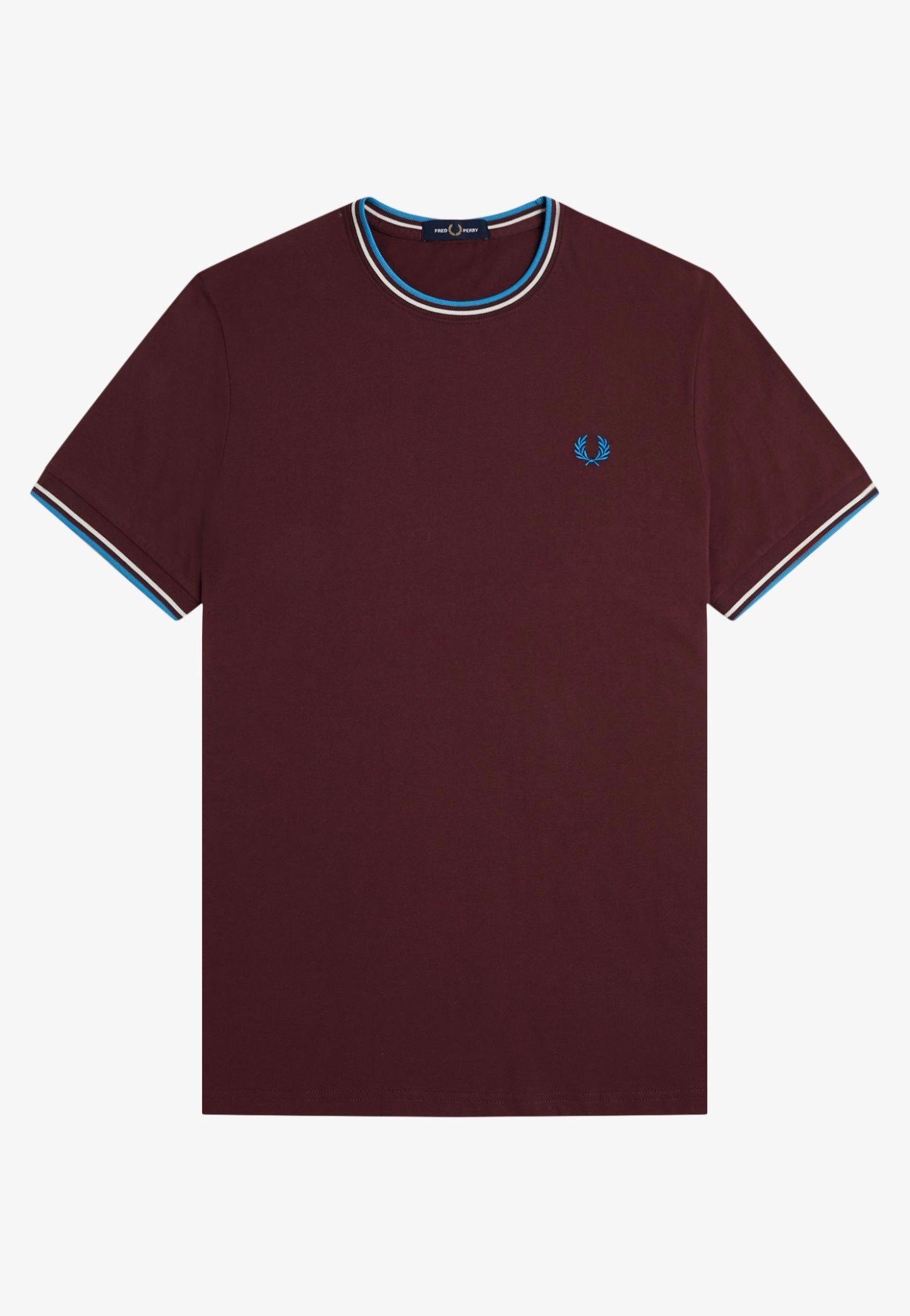 Fred Perry - Twin Tipped Oxblood/Ecru/Court Blue - T-Shirt | Men-Image