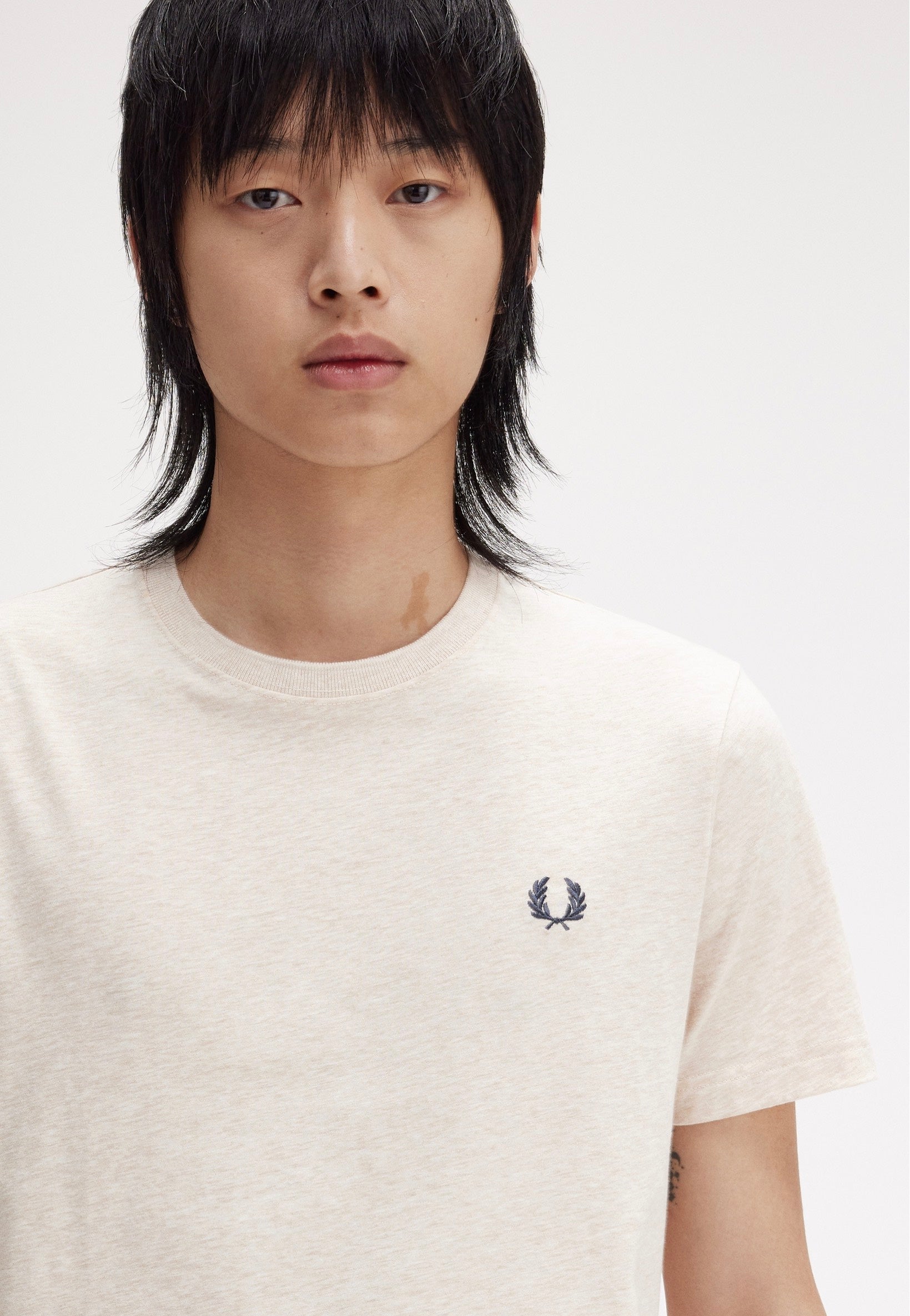 Fred Perry - Crew Neck Porridgemarl/Anchorgrey - T-Shirt | Men-Image