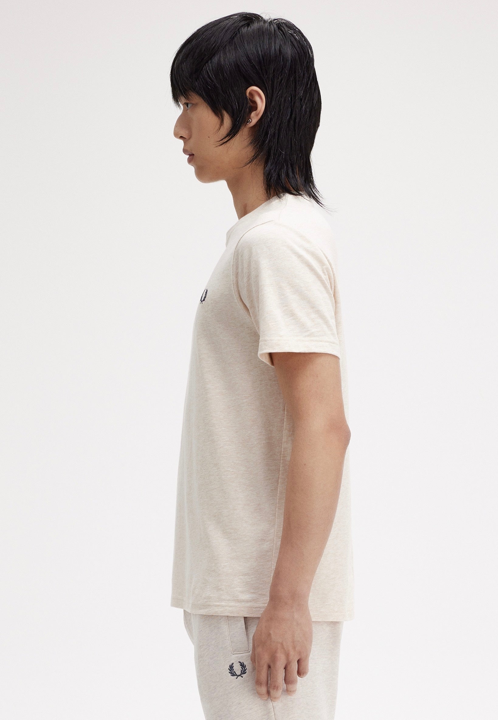 Fred Perry - Crew Neck Porridgemarl/Anchorgrey - T-Shirt | Men-Image
