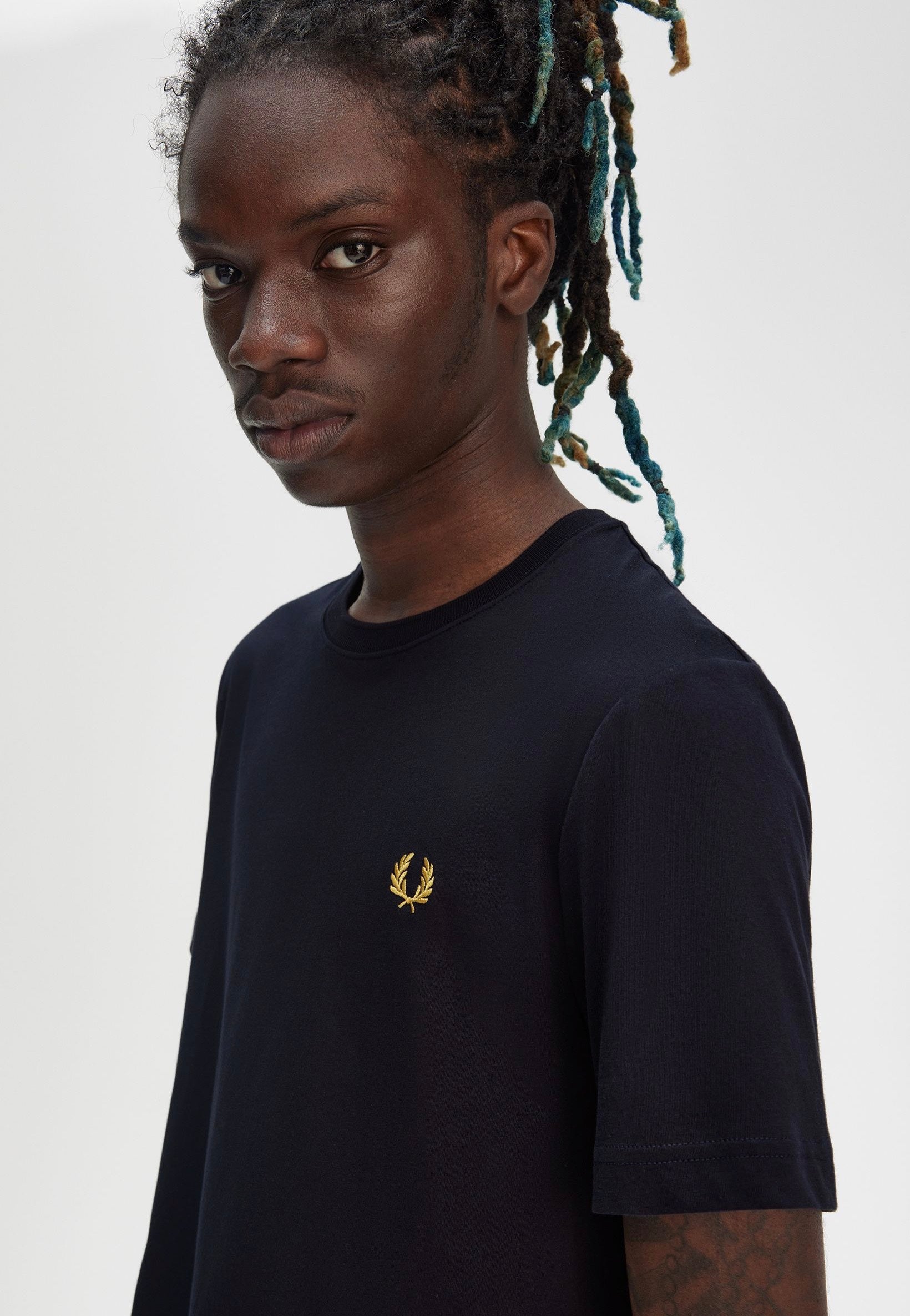 Fred Perry - Crew Neck Navy/Honeycomb - T-Shirt | Men-Image