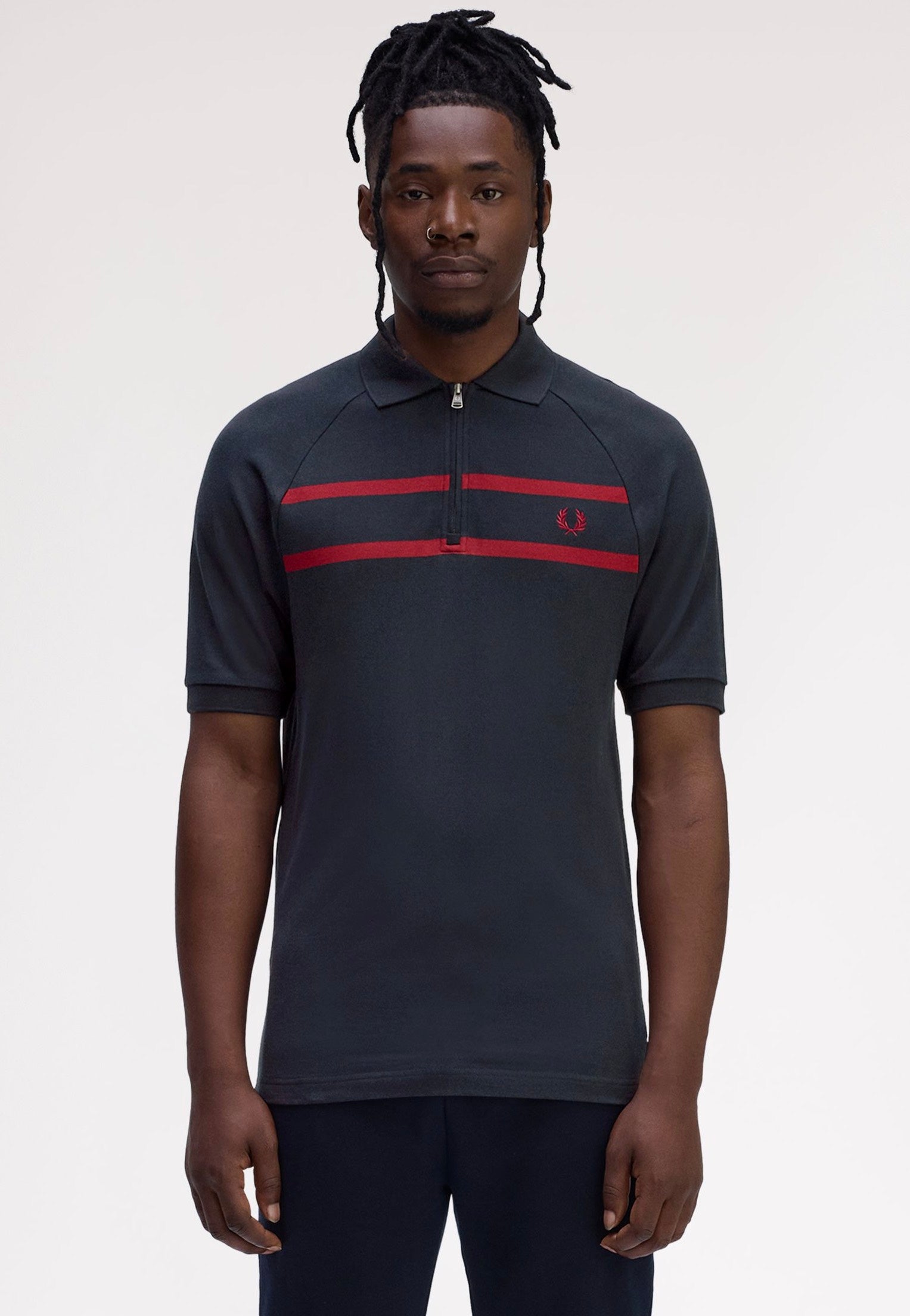 Fred Perry - Pique Zip Neck Navy - Polo | Men-Image