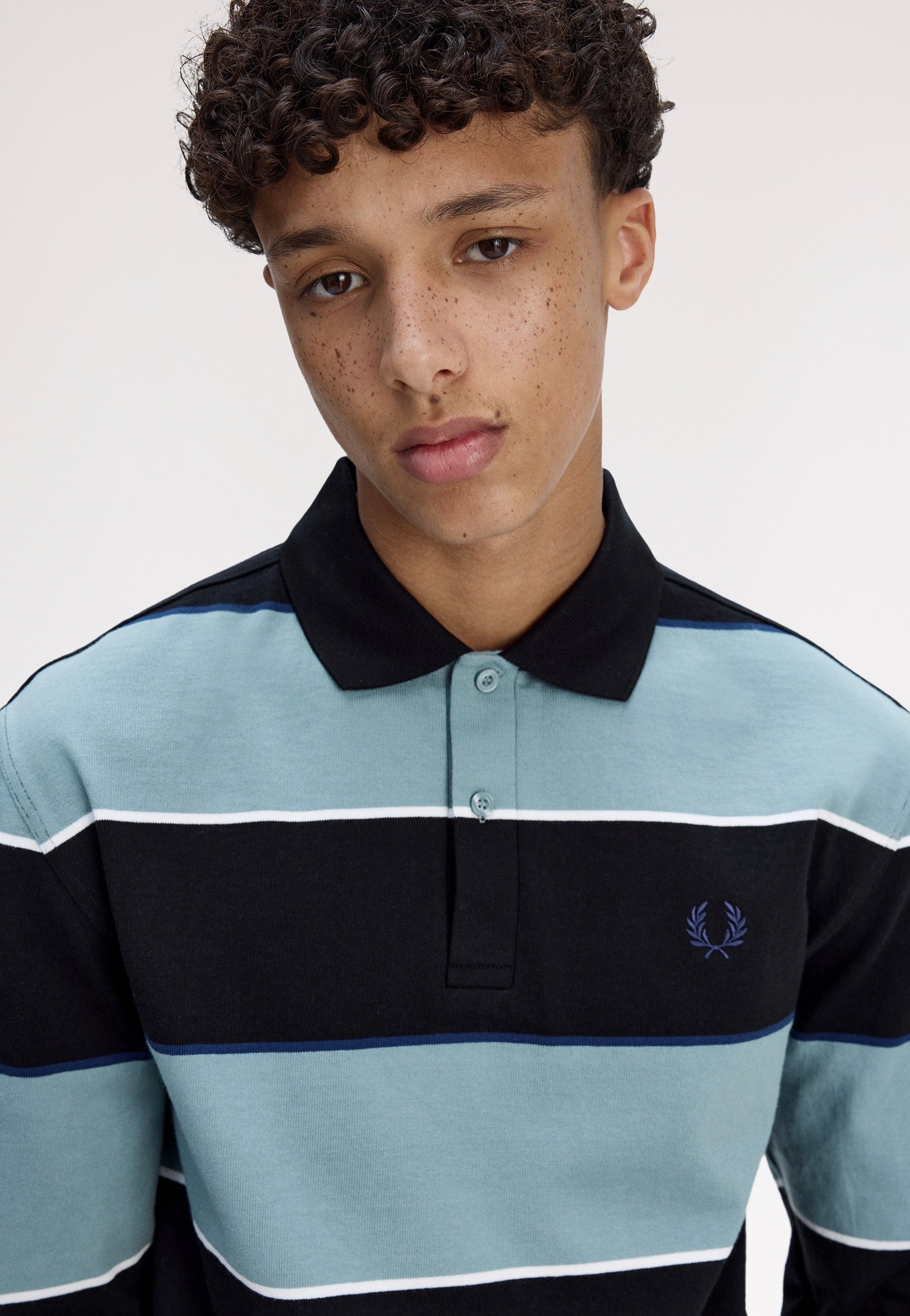 Fred Perry - Heavyweight Jersey Striped Black - Longsleeve | Men-Image