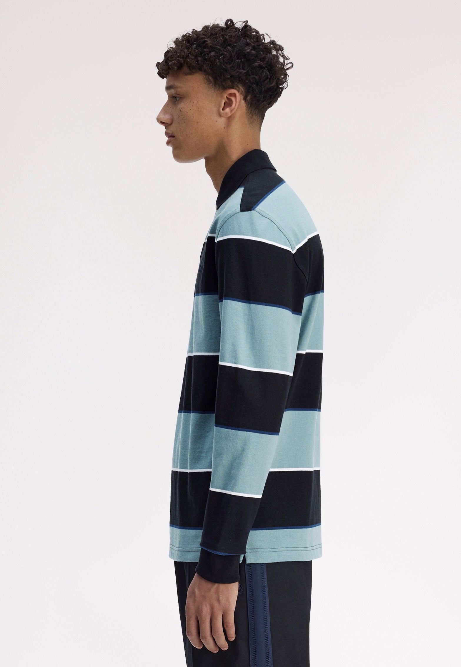 Fred Perry - Heavyweight Jersey Striped Black - Longsleeve | Men-Image