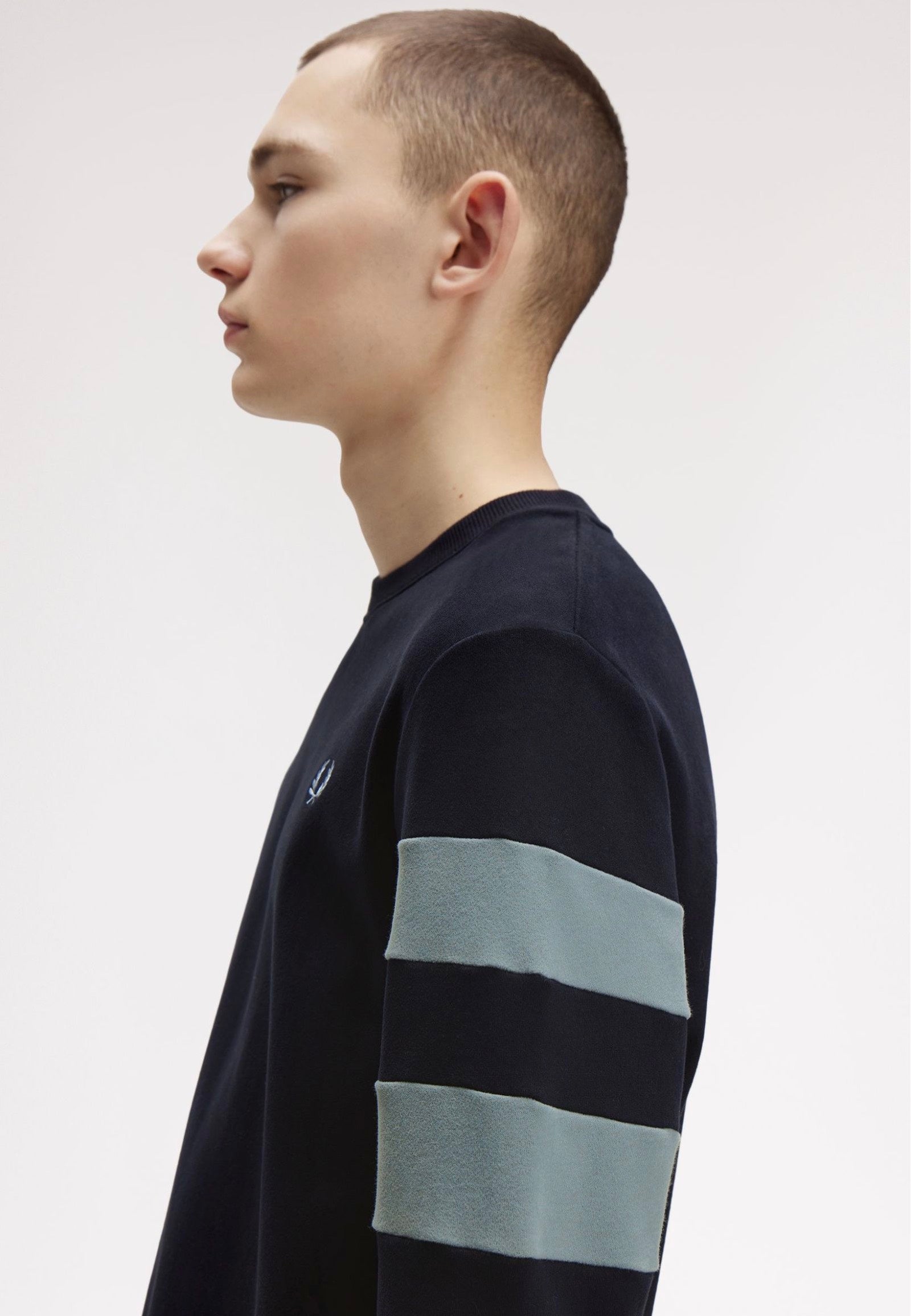 Fred Perry - Peached Tipped Sleeve Navy - Sweater | Impericon