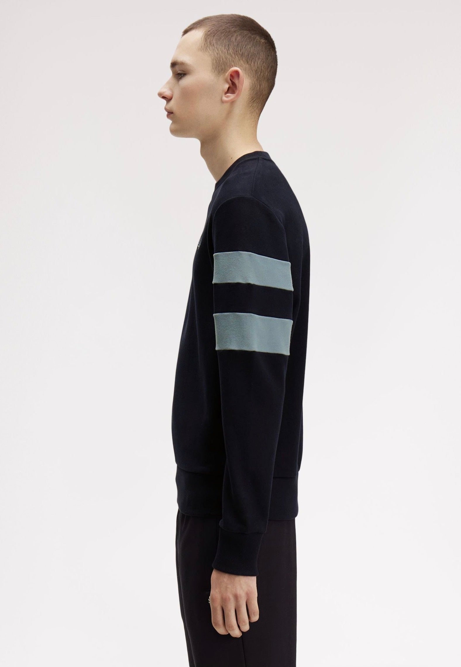 Fred Perry - Peached Tipped Sleeve Navy - Sweater | Men-Image