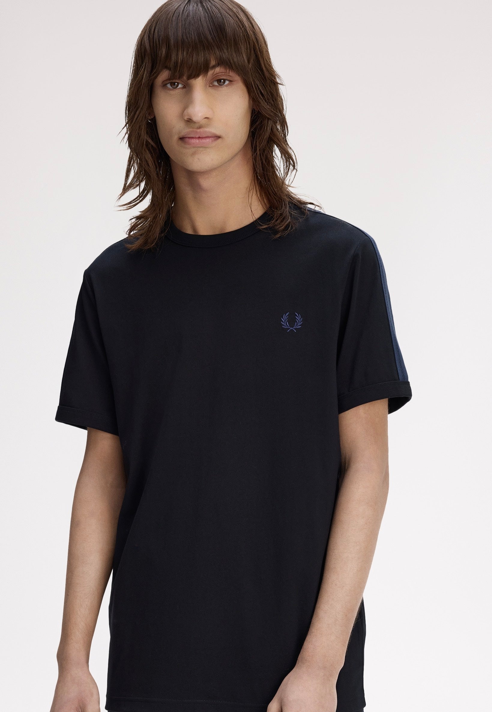 Fred Perry - Mesh Taped Ringer Black - T-Shirt | Men-Image