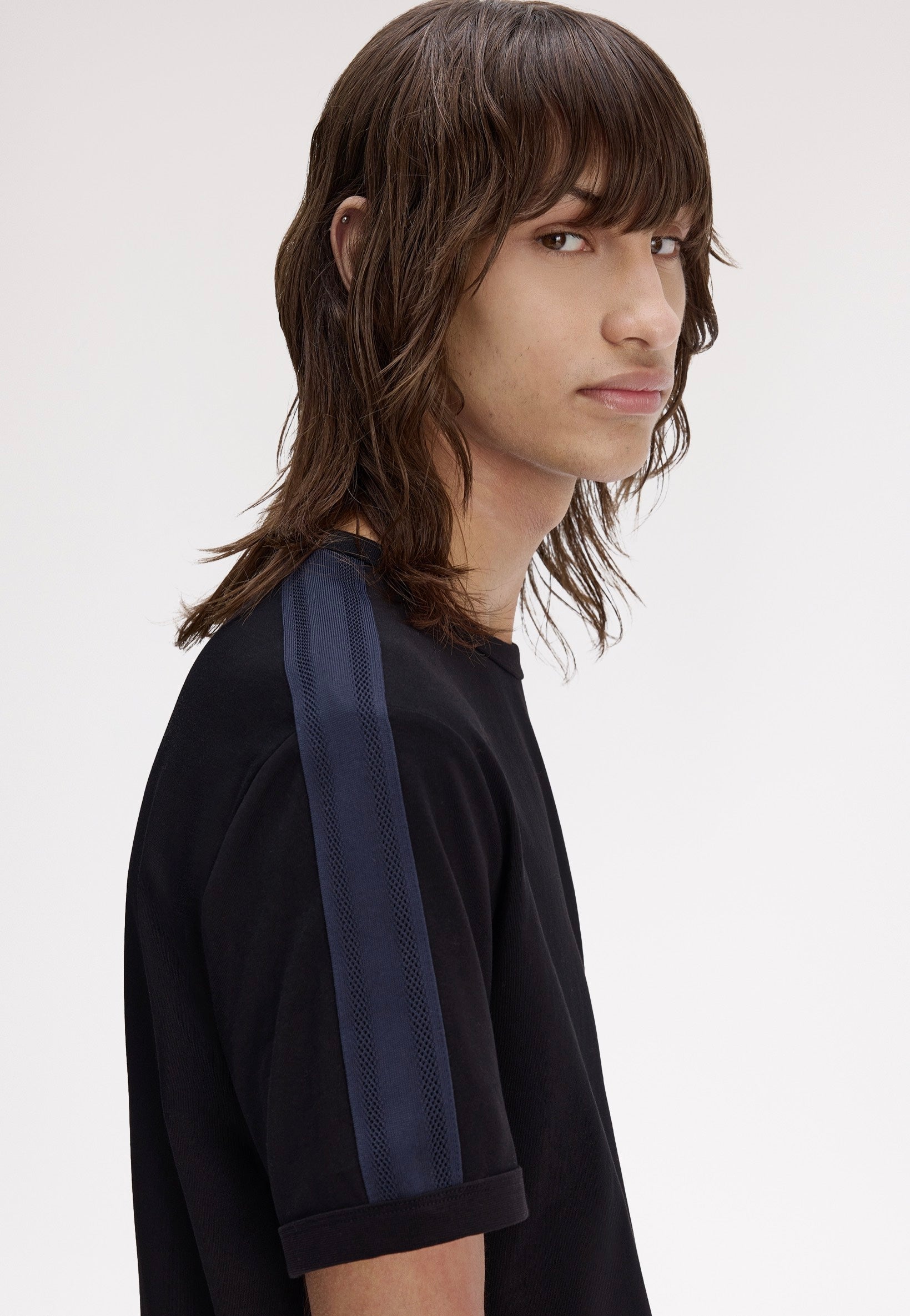 Fred Perry - Mesh Taped Ringer Black - T-Shirt | Men-Image