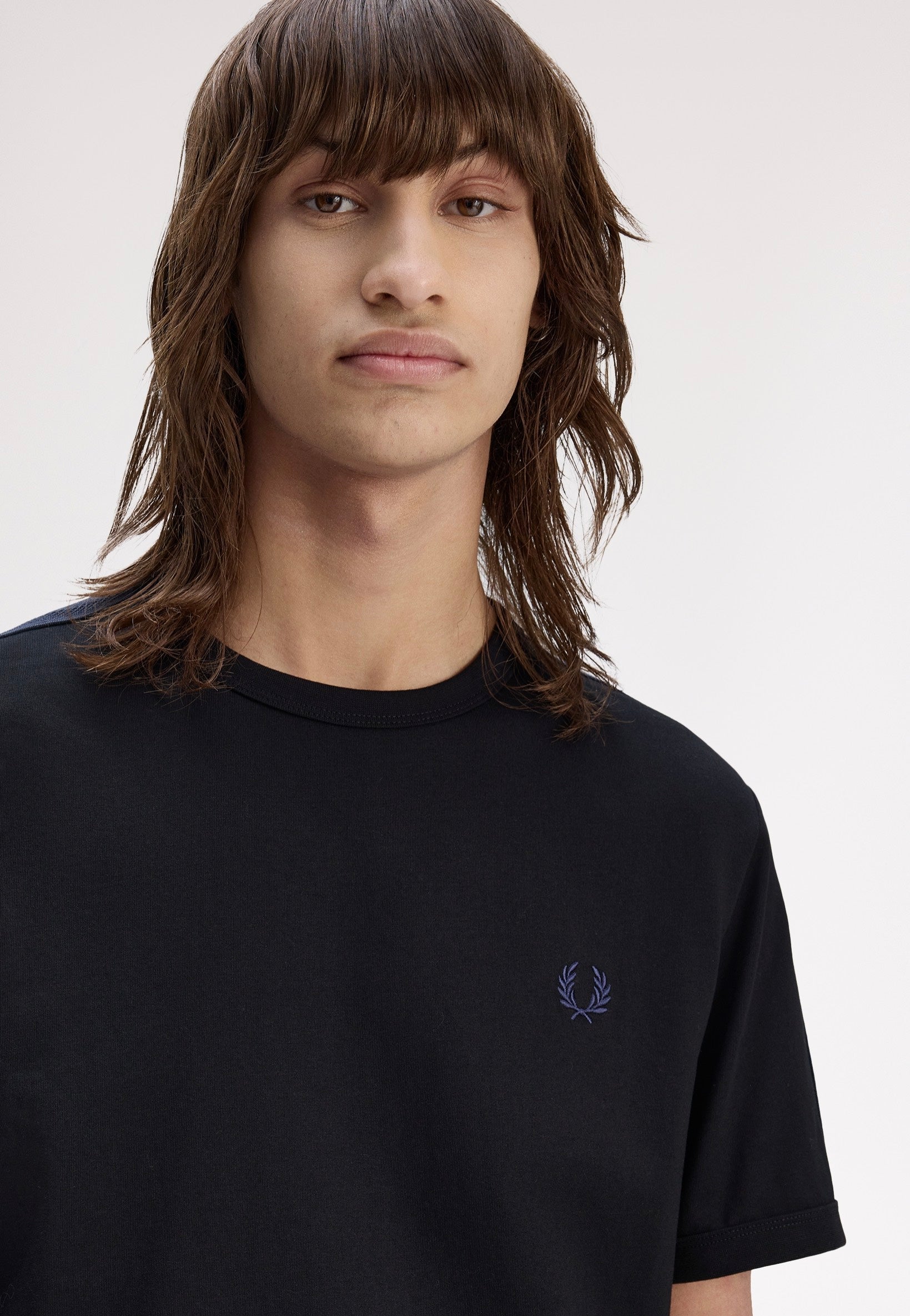 Fred Perry - Mesh Taped Ringer Black - T-Shirt | Men-Image