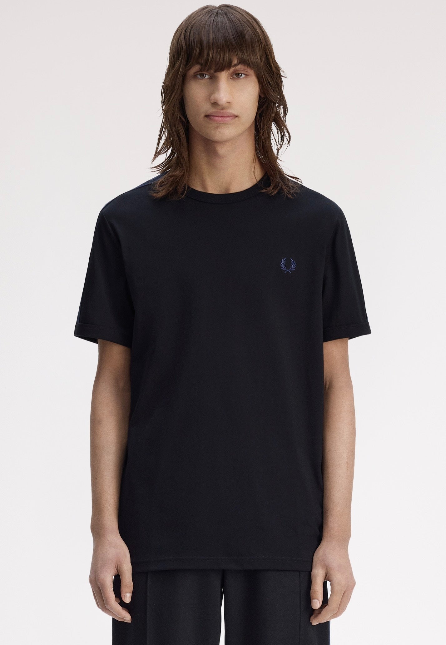 Fred Perry - Mesh Taped Ringer Black - T-Shirt | Men-Image