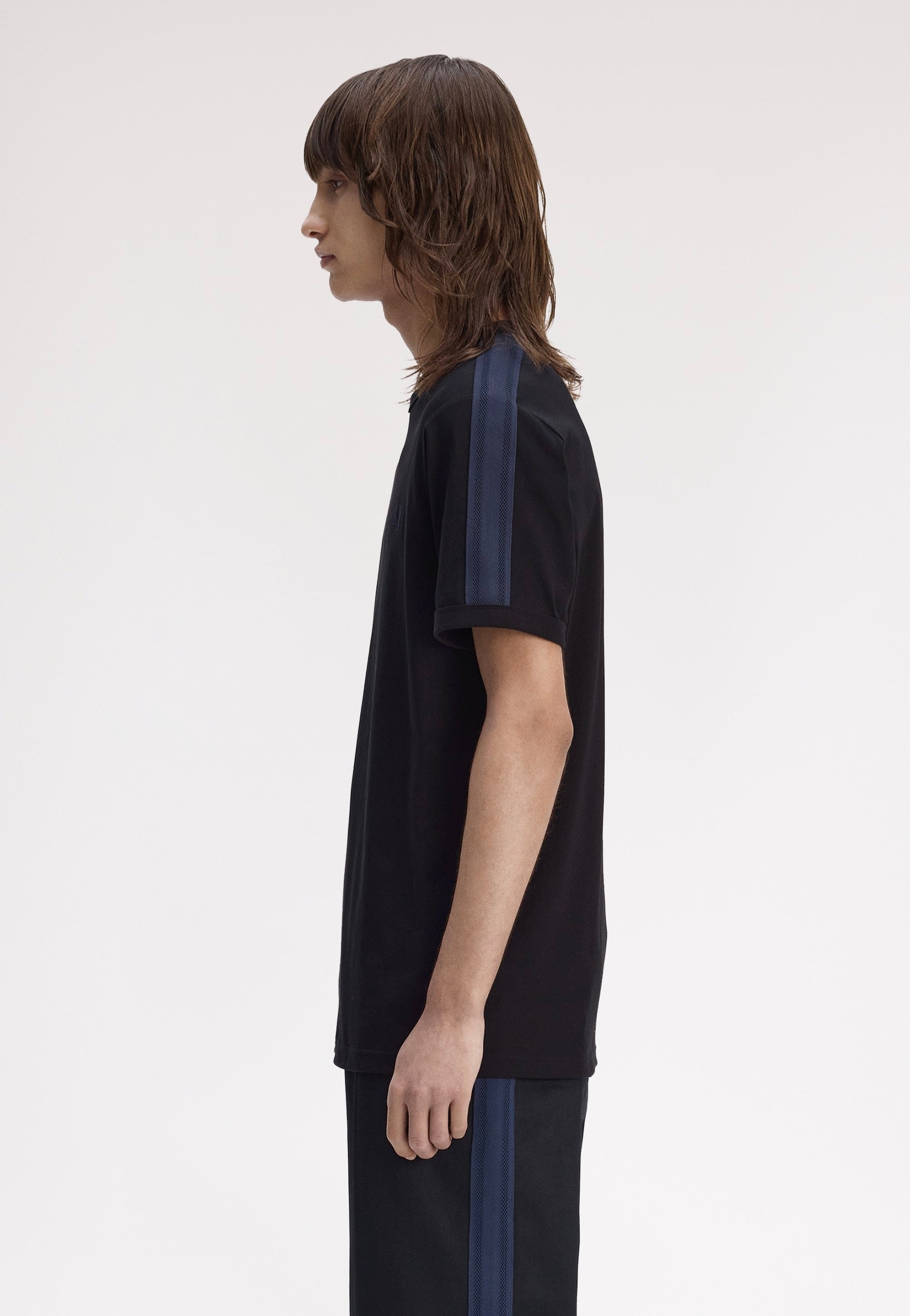 Fred Perry - Mesh Taped Ringer Black - T-Shirt | Men-Image