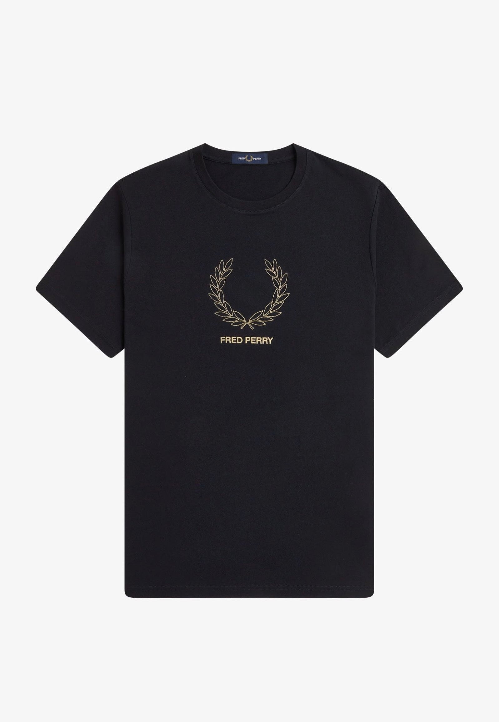 Fred Perry - Outline Laurel Wreath Black - T-Shirt | Men-Image