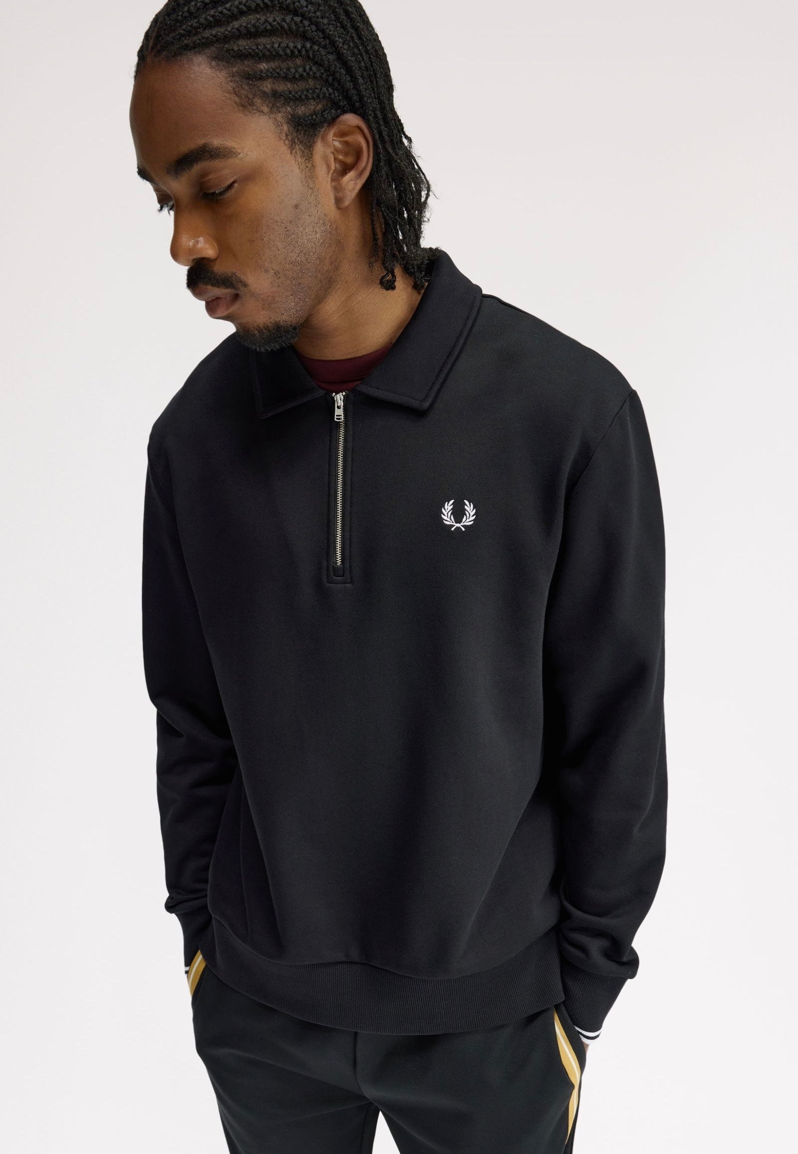 Fred Perry - Half Zip Collared Black - Sweater | Impericon