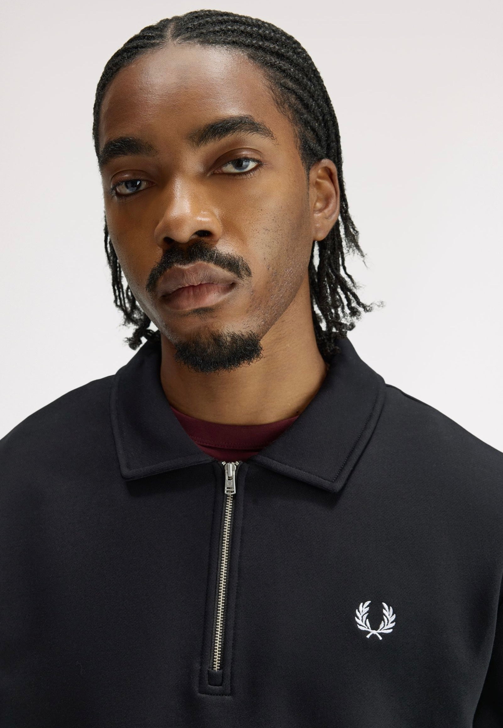 Fred Perry - Half Zip Collared Black - Sweater | Men-Image
