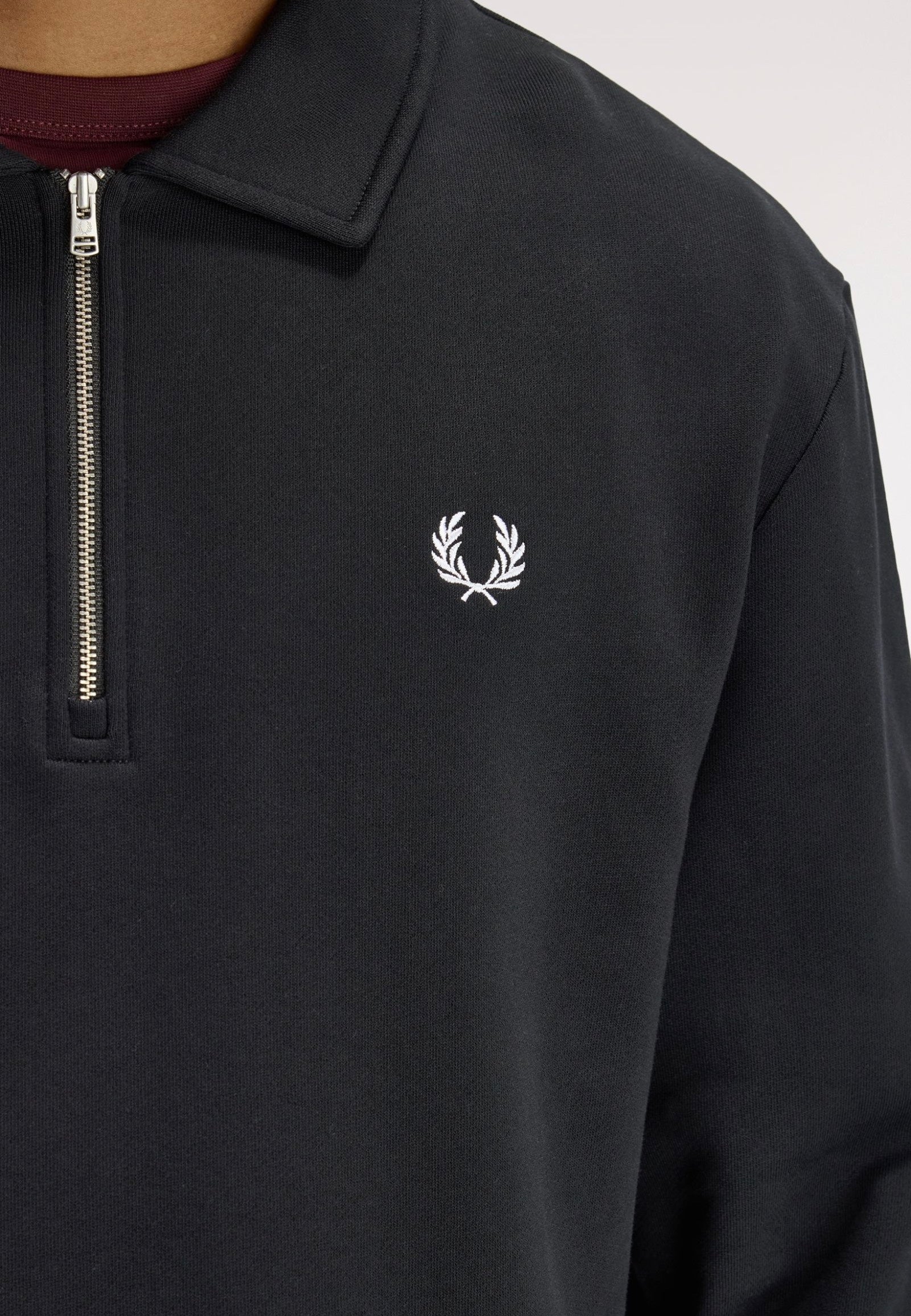 Fred Perry - Half Zip Collared Black - Sweater | Men-Image