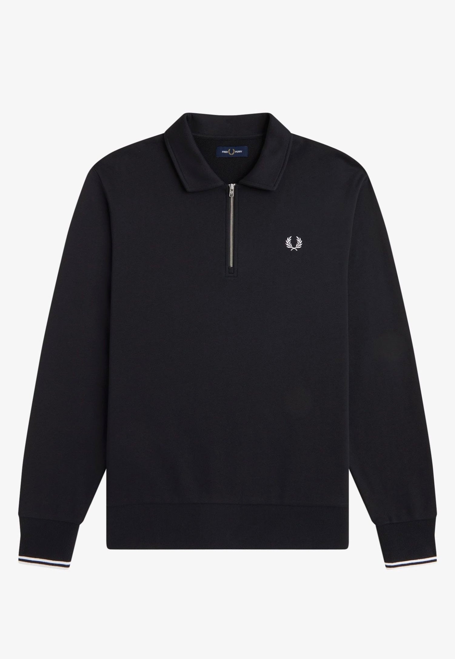 Fred Perry - Half Zip Collared Black - Sweater | Men-Image